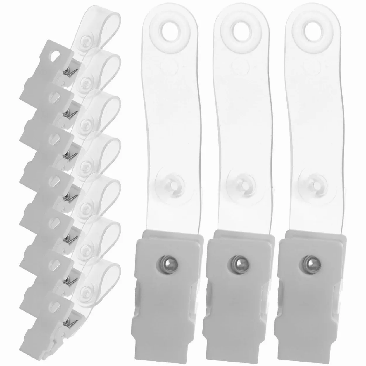 Abaodam Clip per Badge Identificativo in Pvc Bianco 100 Pezzi, Porta Tesserino Resistente e Non Facile da Deformare, Design Semplice per Utilizzo Professionale