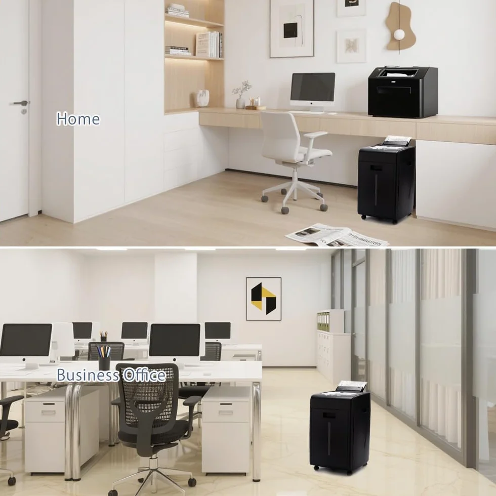 Distruggi Documenti Automatico Professionale: Trituratore 200 Foggi CD Grande Capacità 35L P5 Microframmenti 60 Minuti Continui Silenzioso per Ufficio Casa Archivio Scuola Attività