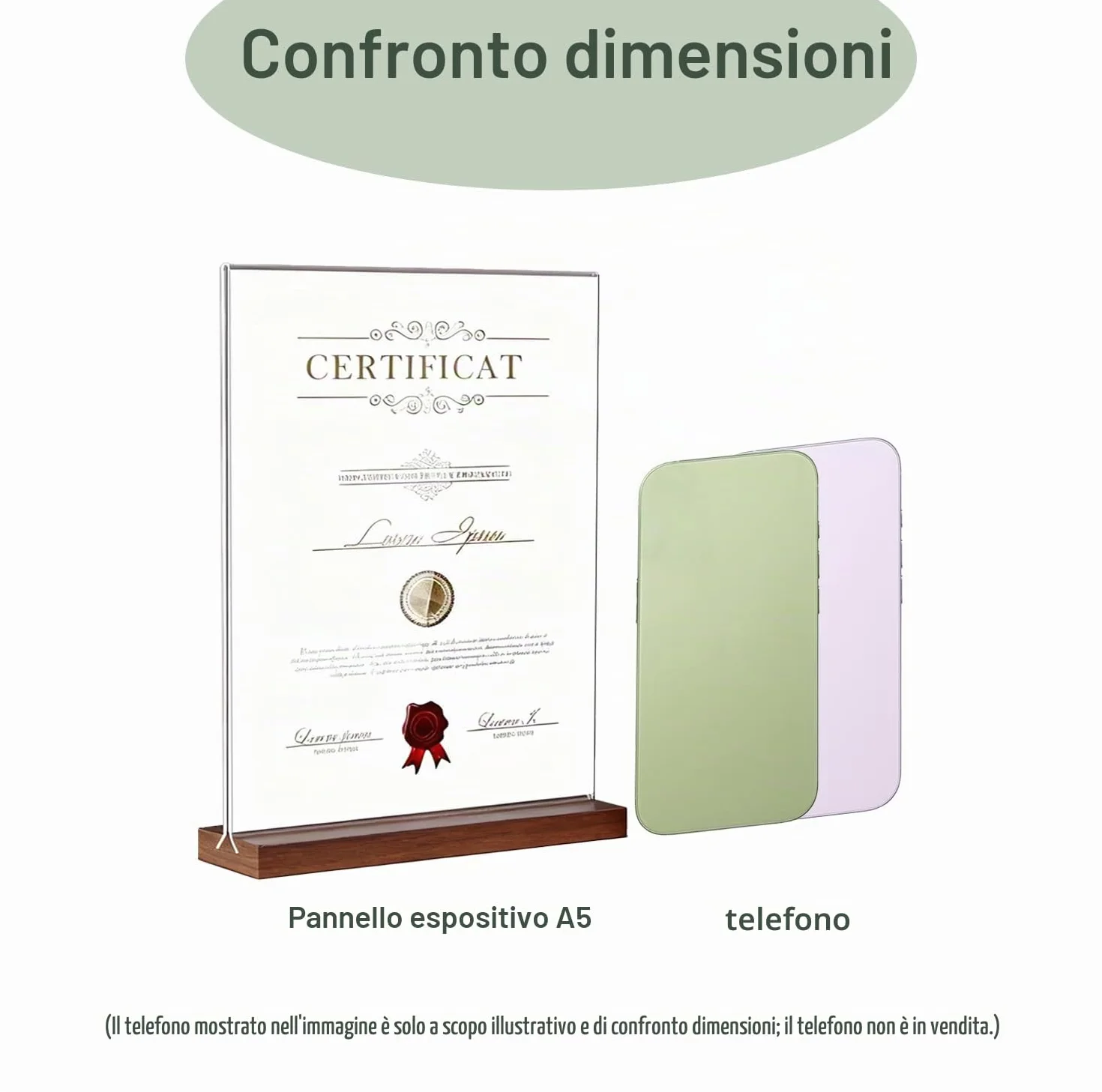 12 pezzi espositore plexiglass a5 in acrilico di alta gamma con base in legno espositore a5 per ufficio, ristorante, bar, negozio, matrimonio