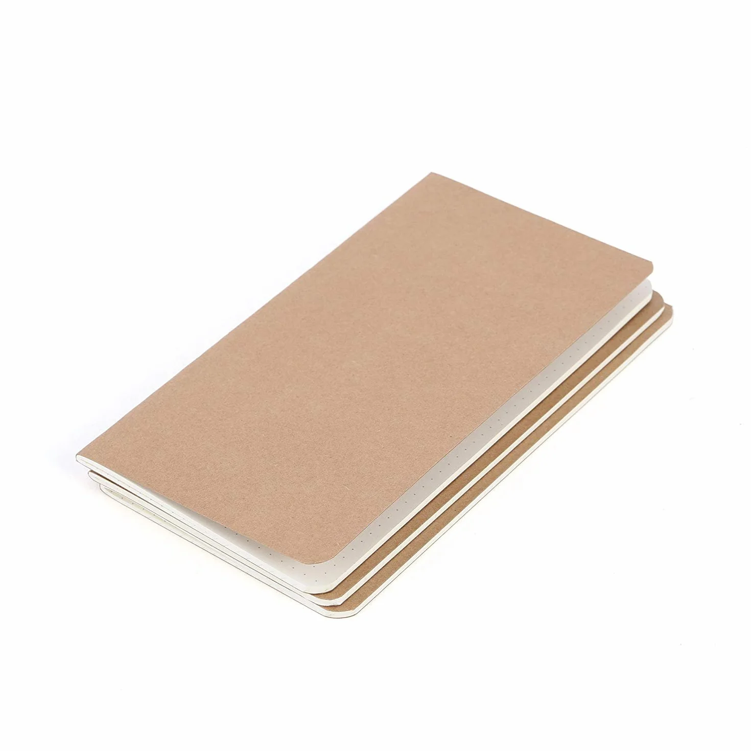 Ricariche per Taccuino da Viaggio Formato Standard – 11×21 cm Carta 100 GSM 3 Fascicoli Cuciti a Mano