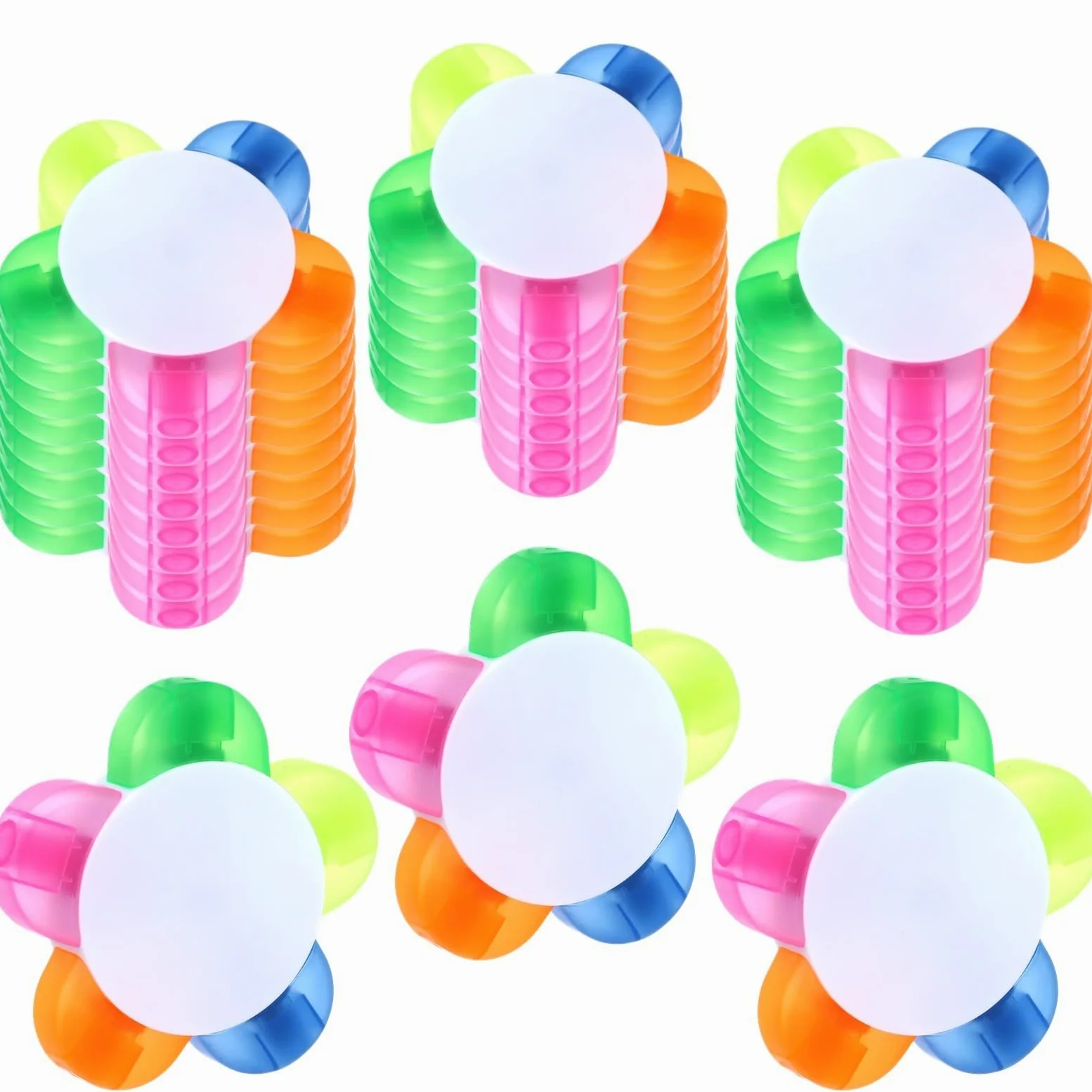 24 evidenziatori a forma di petalo, penne fluorescenti a forma di fiore, 5 in 1, per segnare, disegnare, casa, scuola, cancelleria per ufficio