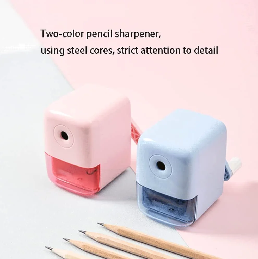 Temperamatite Vassoio per trucioli per la Scuola Temperamatite a manovella con Contenitore Piccolo Temperamatite Portatile per Schizzi Materiale Scolastico Ufficio casa Arte