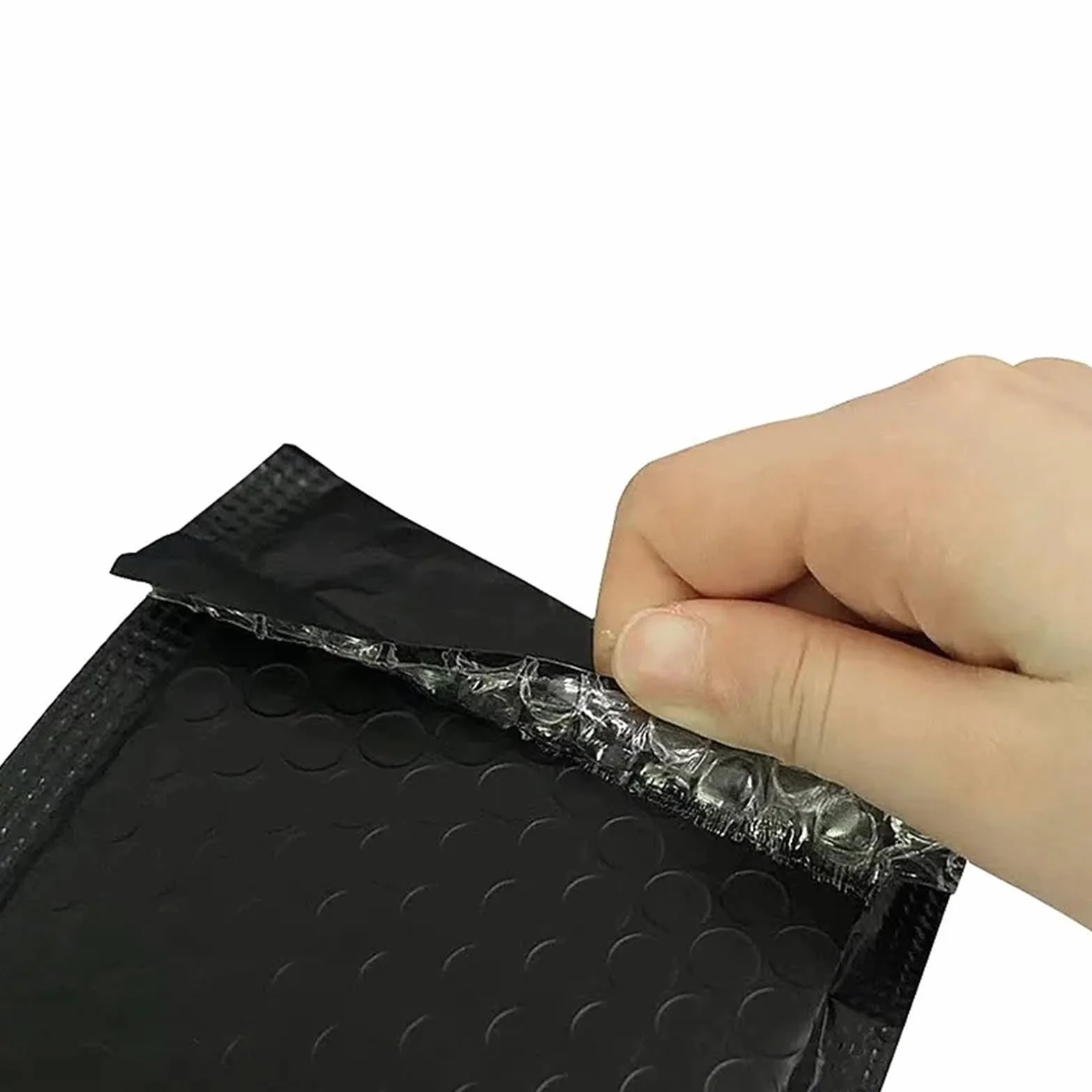 Buste Imbottite Per Spedizioni 20 pz. Striscia nera Poly Film Bubble Mailer Autosigillante
