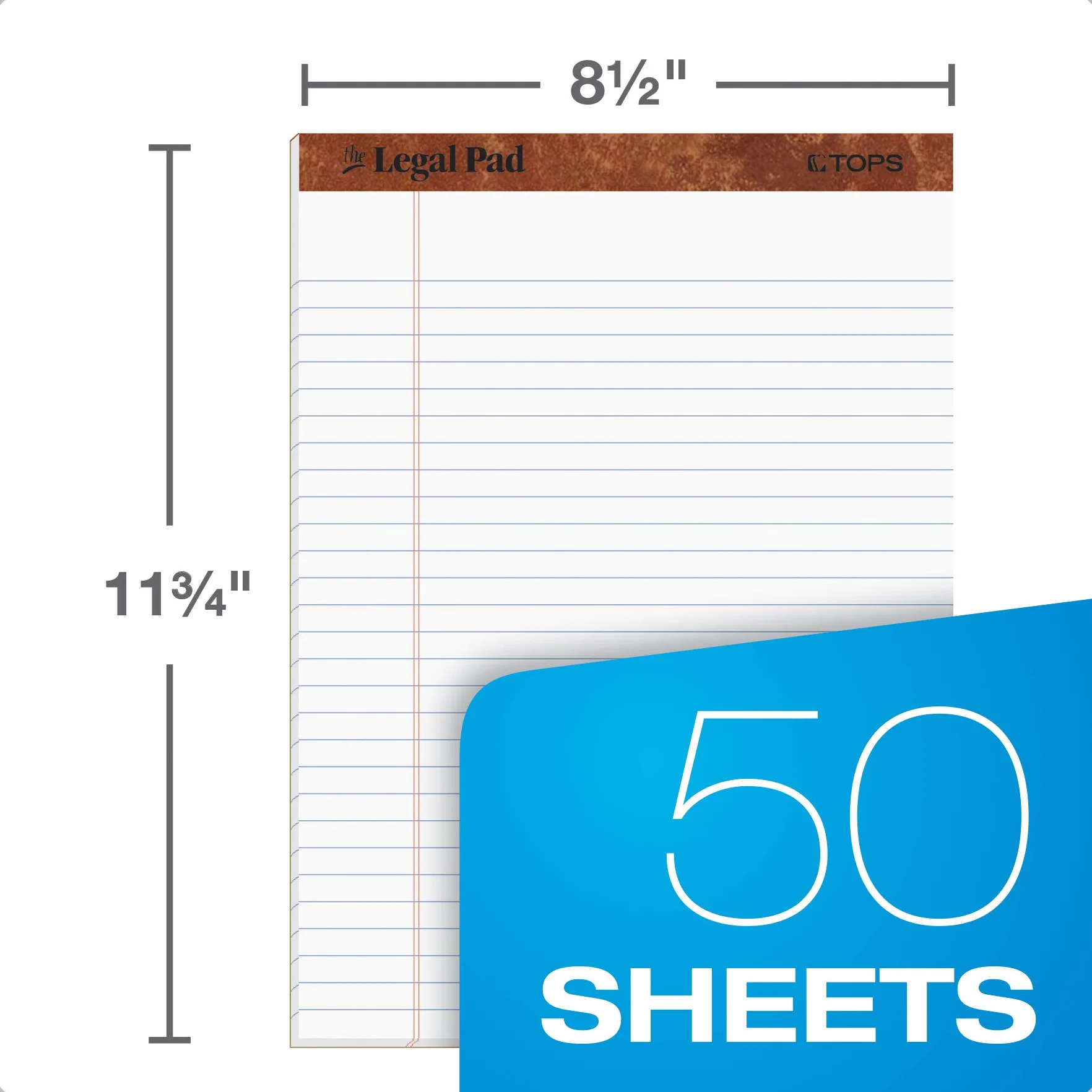 Legal Pad 50 fogli bianco 8.5 x 11.75