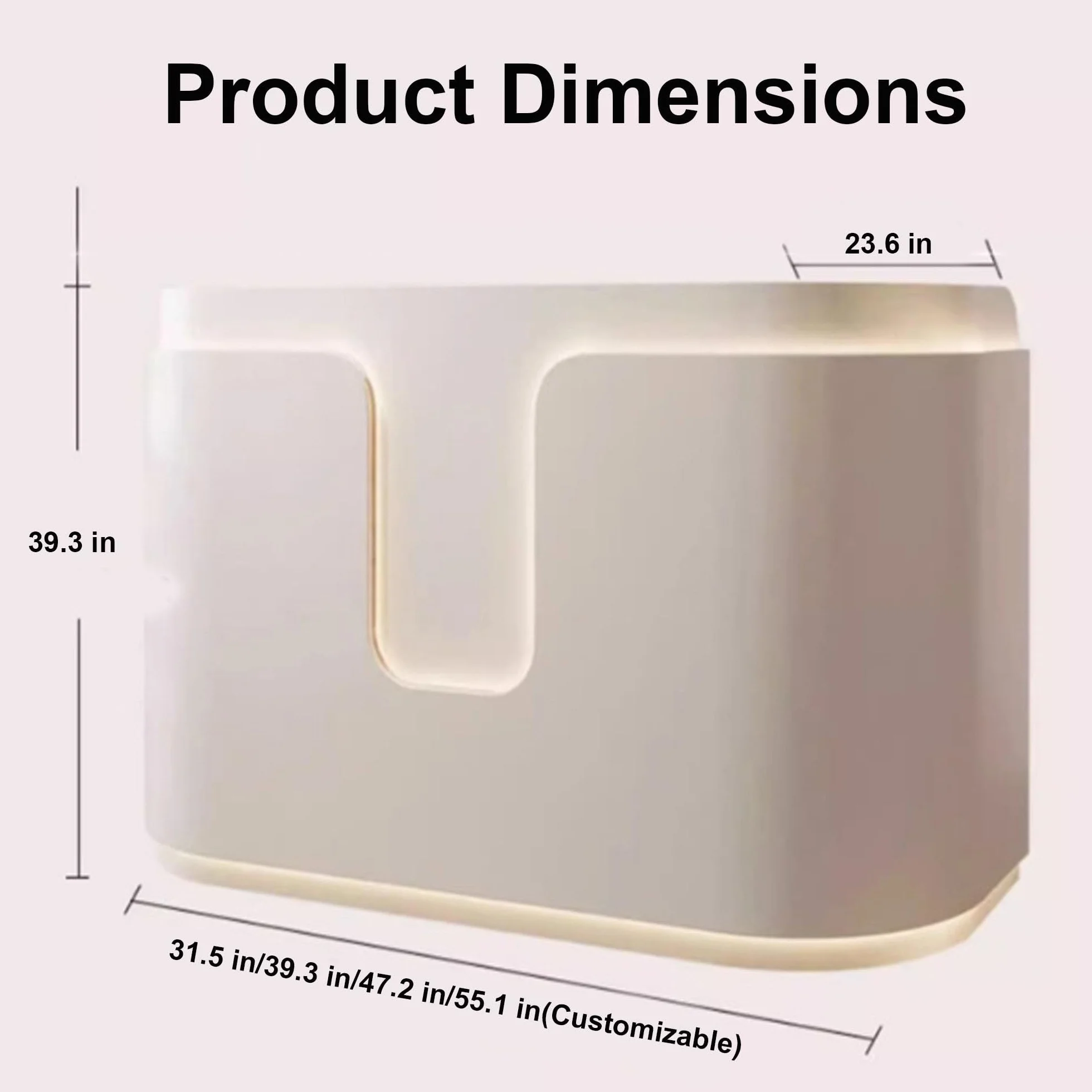 Bancone Reception Cassa Scrivania ufficio Moderno(Milky white,39.3 in)
