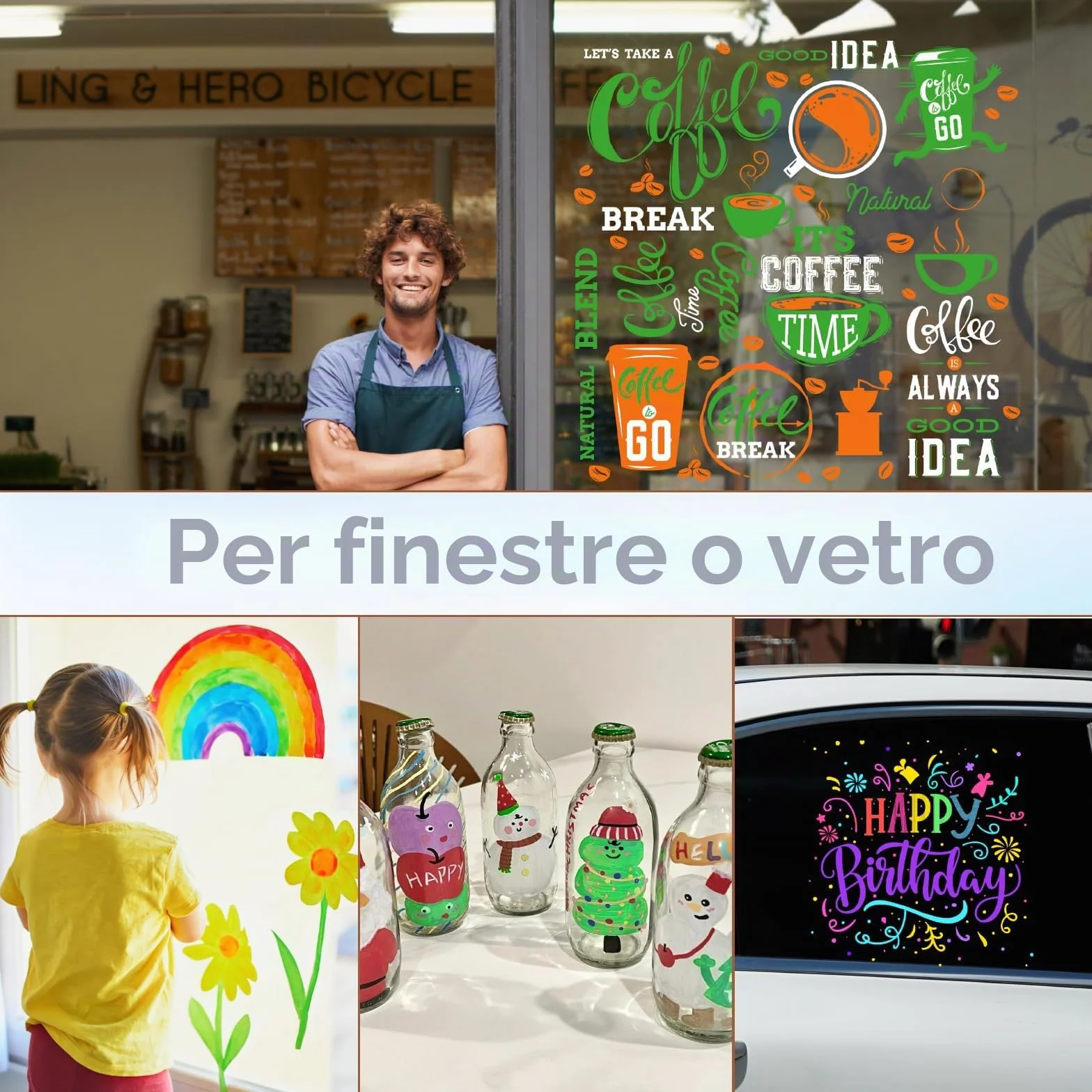 JIANTA Penne a Gesso Liquido Jumbo 8 Colori Gessetti Lavabili per Finestra 10mm Pennarelli per Lavagna