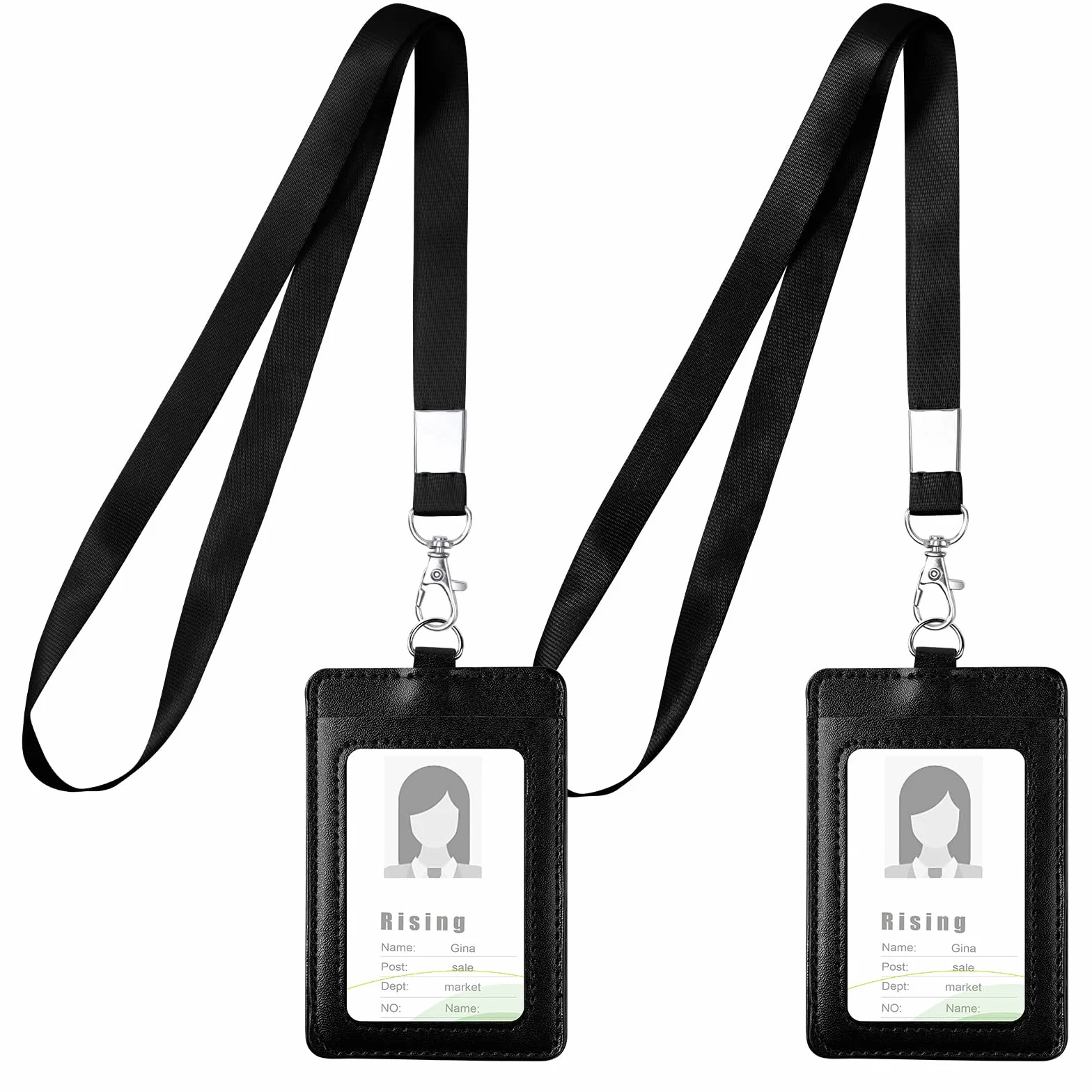 Vicloon Porta Badge da Collo Tesserino Verticale con Cordino Nylon 45,7 cm Pass Identificazione Ufficio Scuola