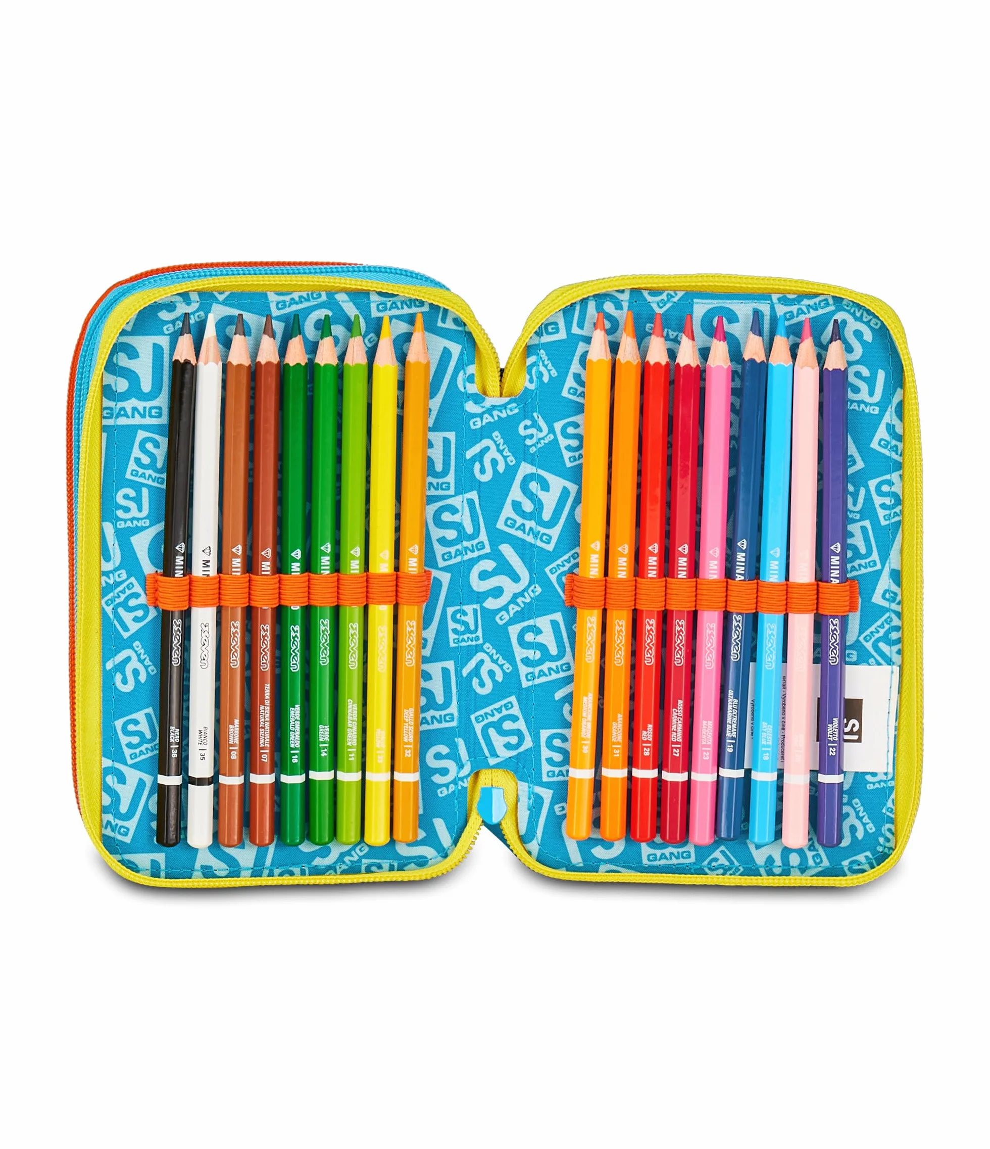 SJ GANG STYLE JAM GANG Astuccio Scuola 3 Zip Dragon Glide, Blu, Portapenne Triplo Scomparto Completo Di Penne, Matite, Colori, Accessori Zaino, Scuola Elementare, Bambino