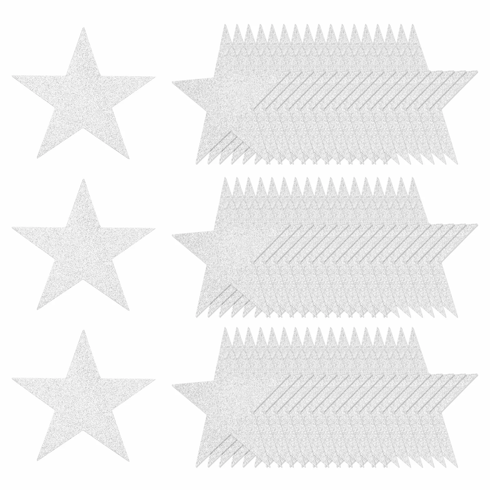 QUARKZMAN 80 Pezzi Stelle Brillanti Ritagliate 5 Pollici Carta Brillante Argento Coriandoli Decorazioni Feste