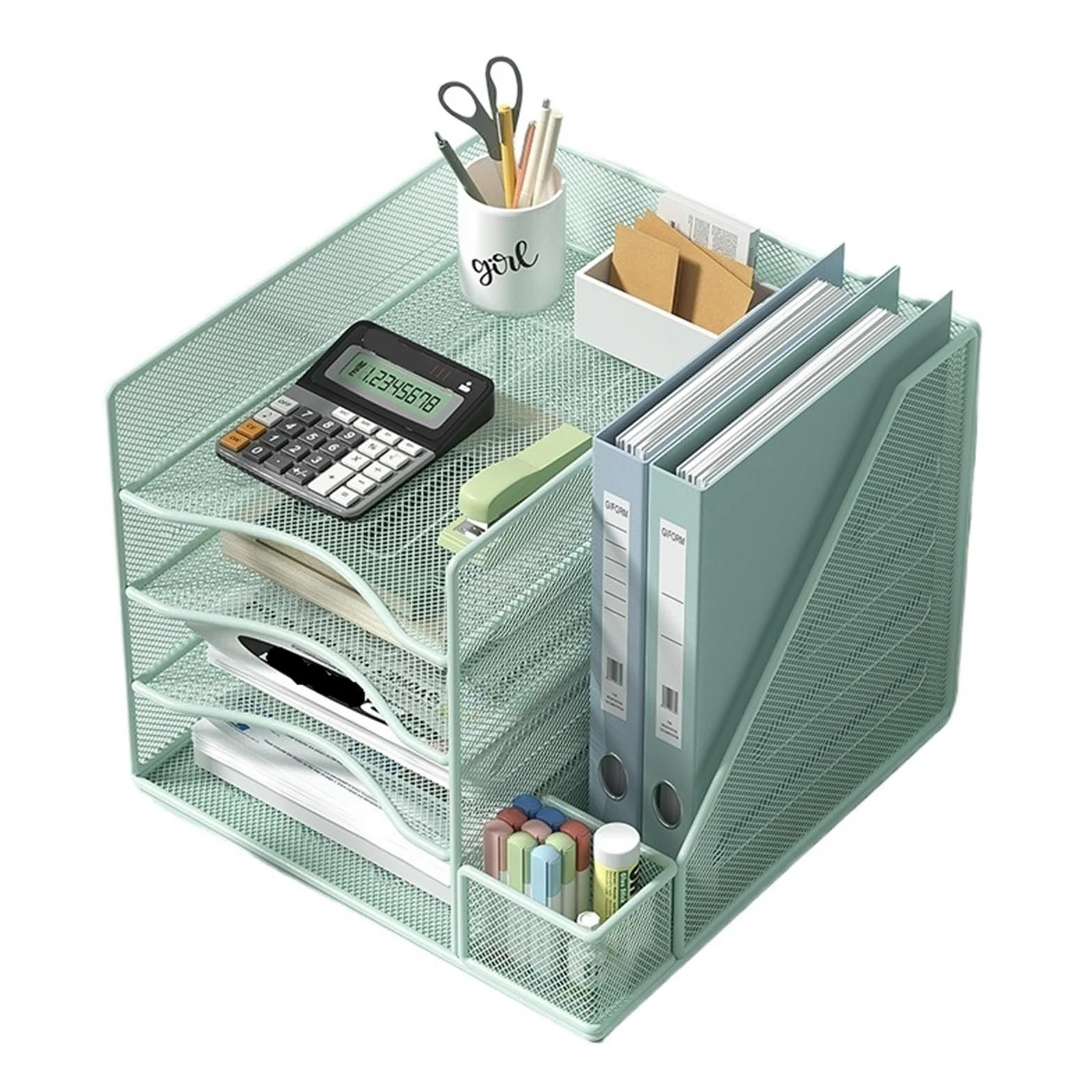 Vassoio Per Lettere Portadocumenti for Scrivania Da Ufficio | Leggio in metallo for forniture for ufficio, scatola portaoggetti for cartelle, multistrato