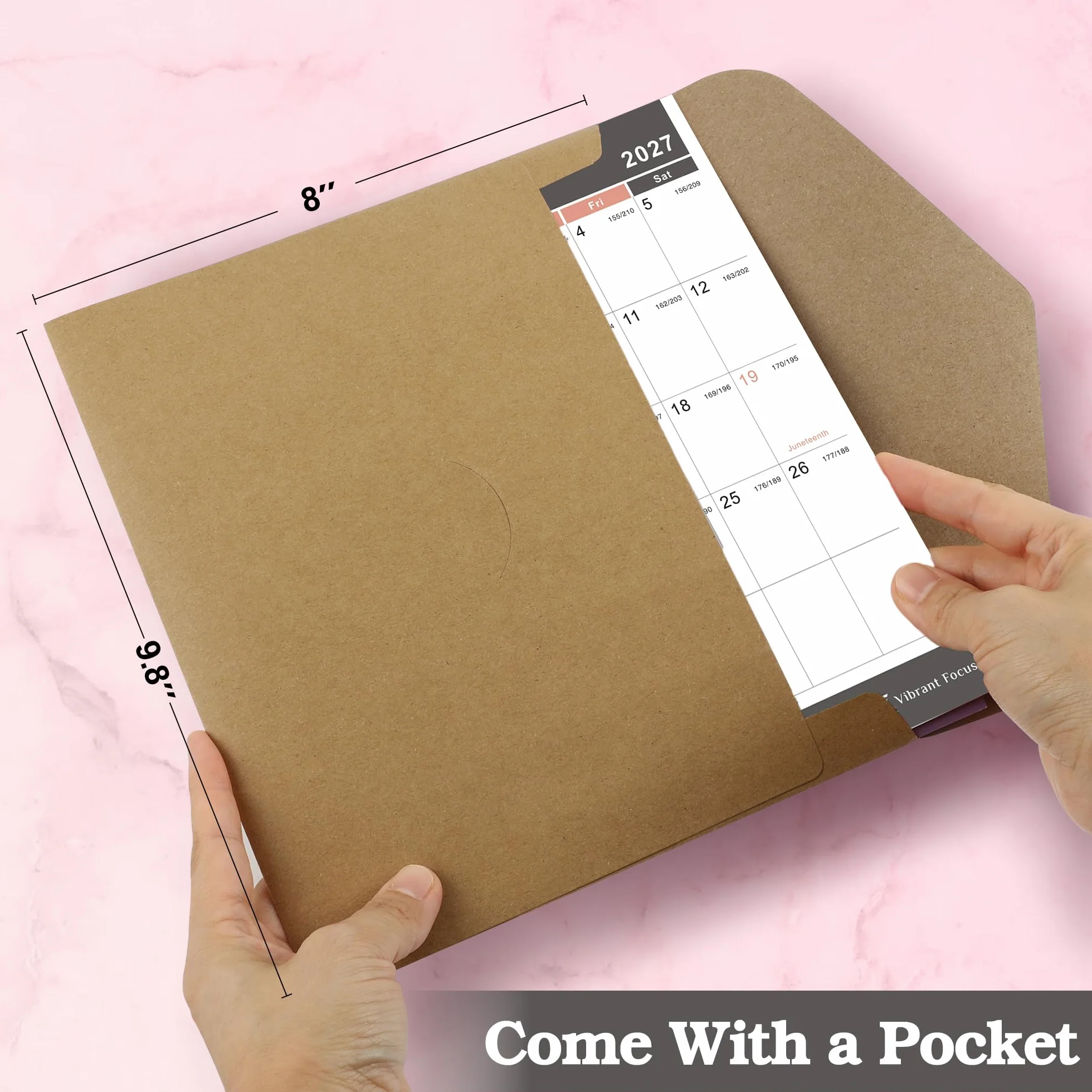 Vibrant Focus Calendario annuale 2026-2027, da luglio 2026 a giugno 2027, 88 x 57,9 cm | Calendario da parete 2026-2027, con carta spessa, XL, planner annuale 2026-2027 (calendario annuale, nero)