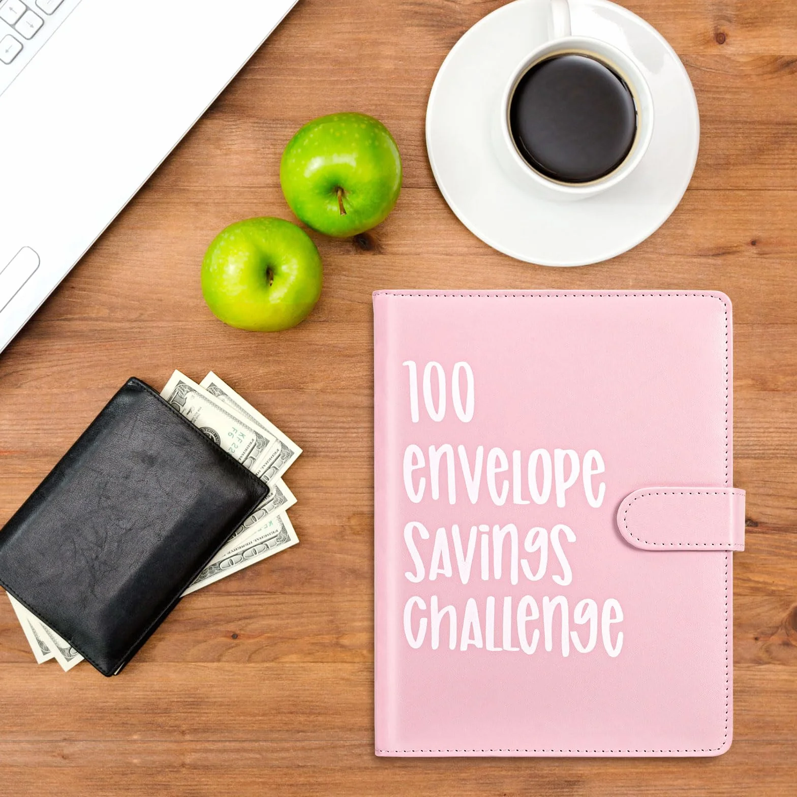 A5 Libro Del Risparmio, 100 Envelope Saving Challenge, Budget Planner Money Binder, Rosa