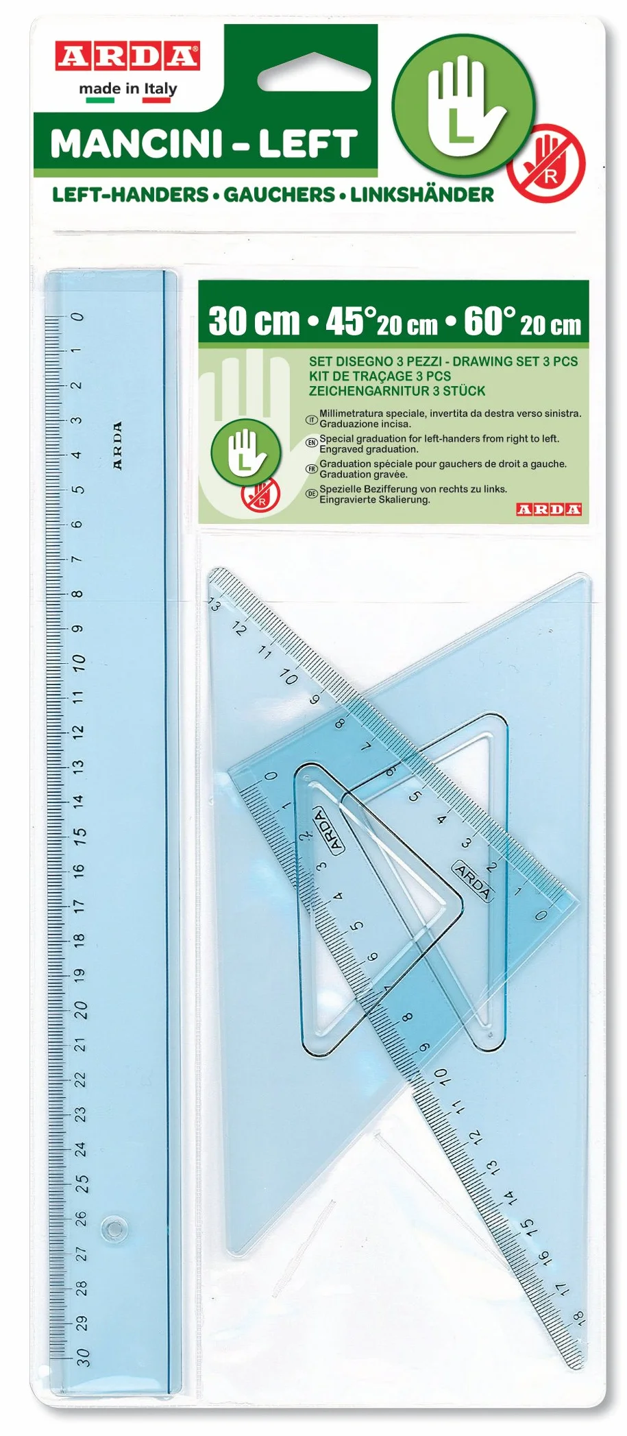 Arda 70420MAN Set 3 Pezzi in Plastica per Mancini Left