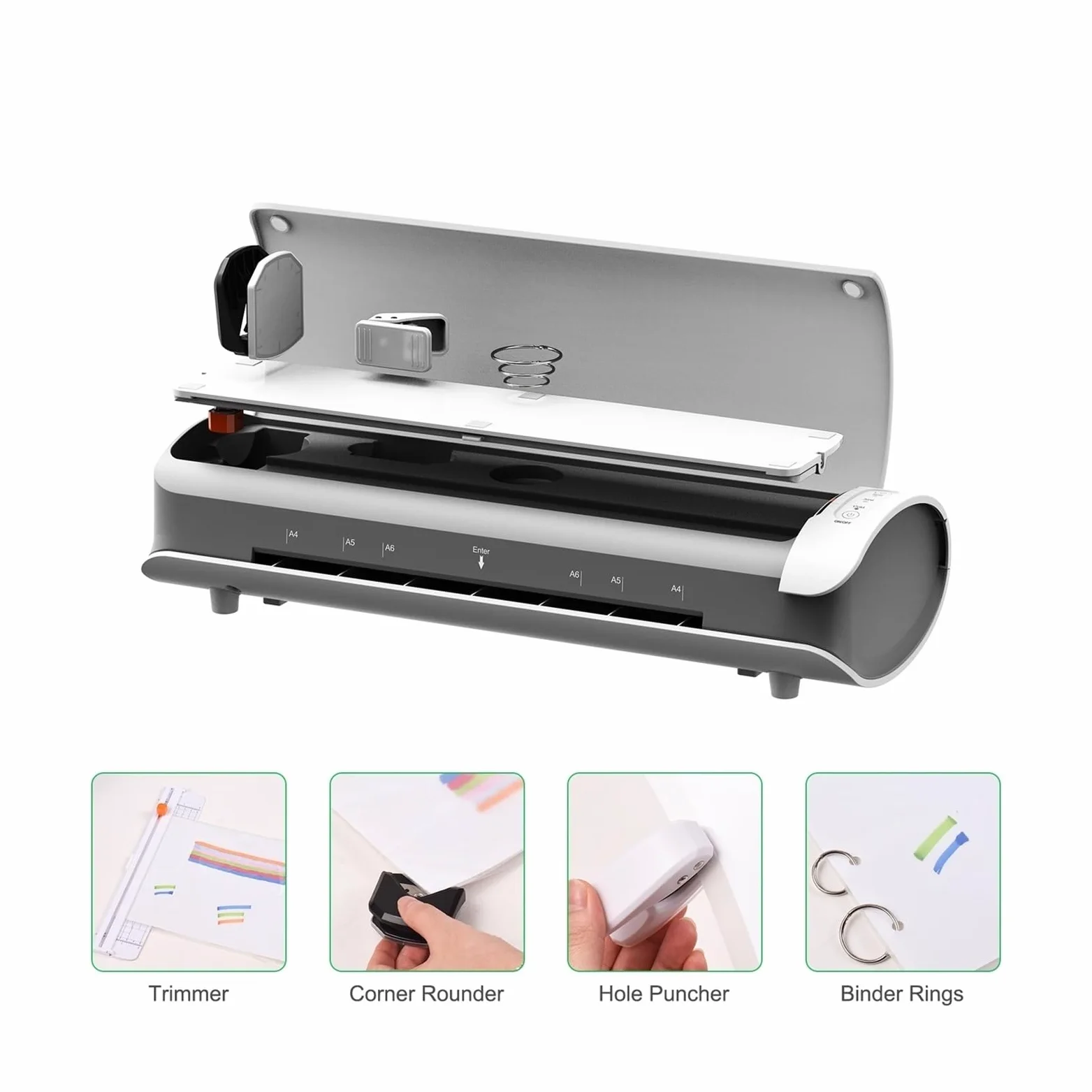 SL988 Set di macchine plastificatrici da tavolo for laminazione a caldo e a freddo in formato A4 for uso a lungo termine Per ufficio, scuola