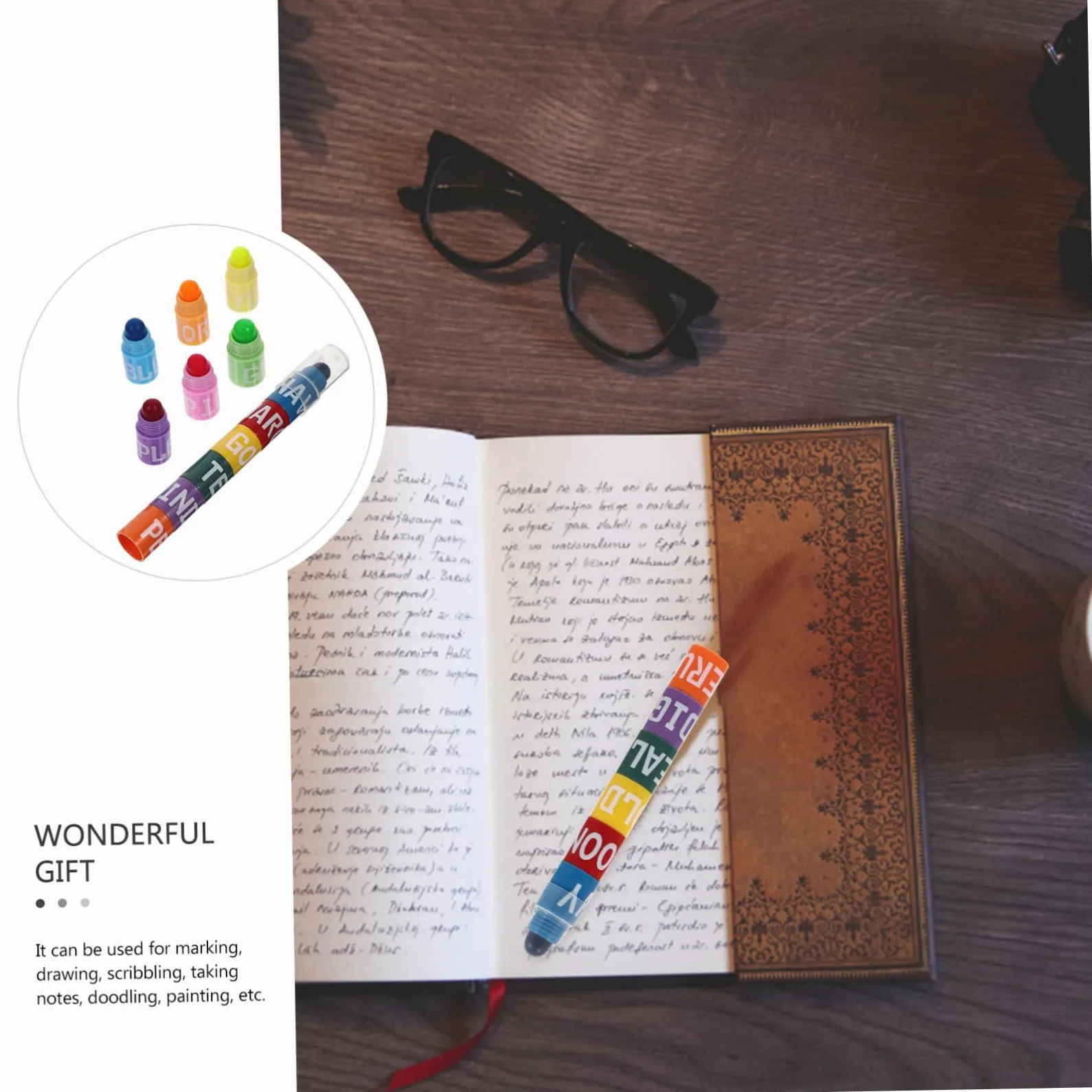 Gatuida 6 Set Evidenziatori Colorati per Studenti Penne Fluorescenti con Punta Fine per e Scrittura Forniture Scolastiche Versatili