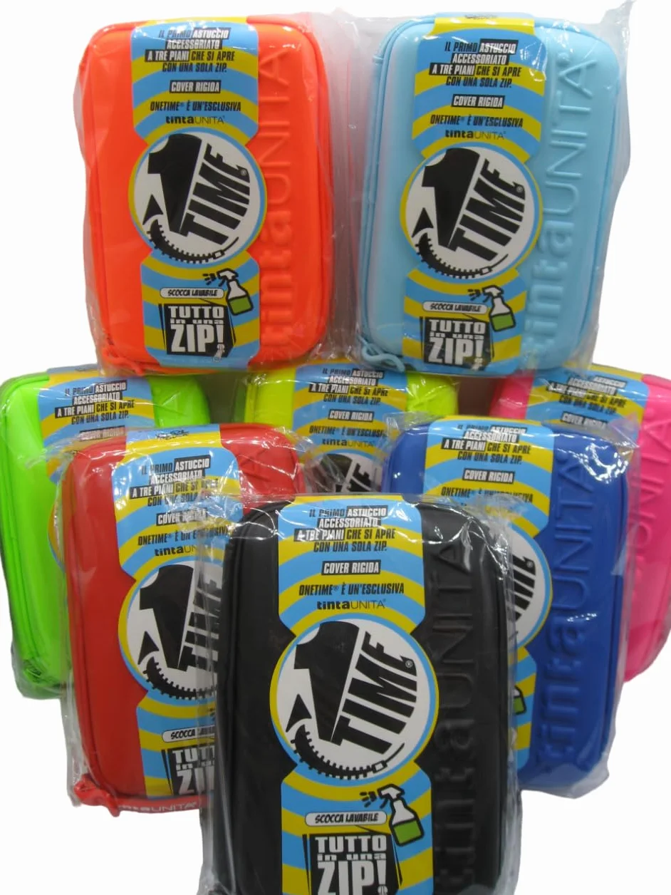 Astuccio Tinta Untia ONE TIME Completo a 3 scomparti 1 zip (Fucsia Fluo)