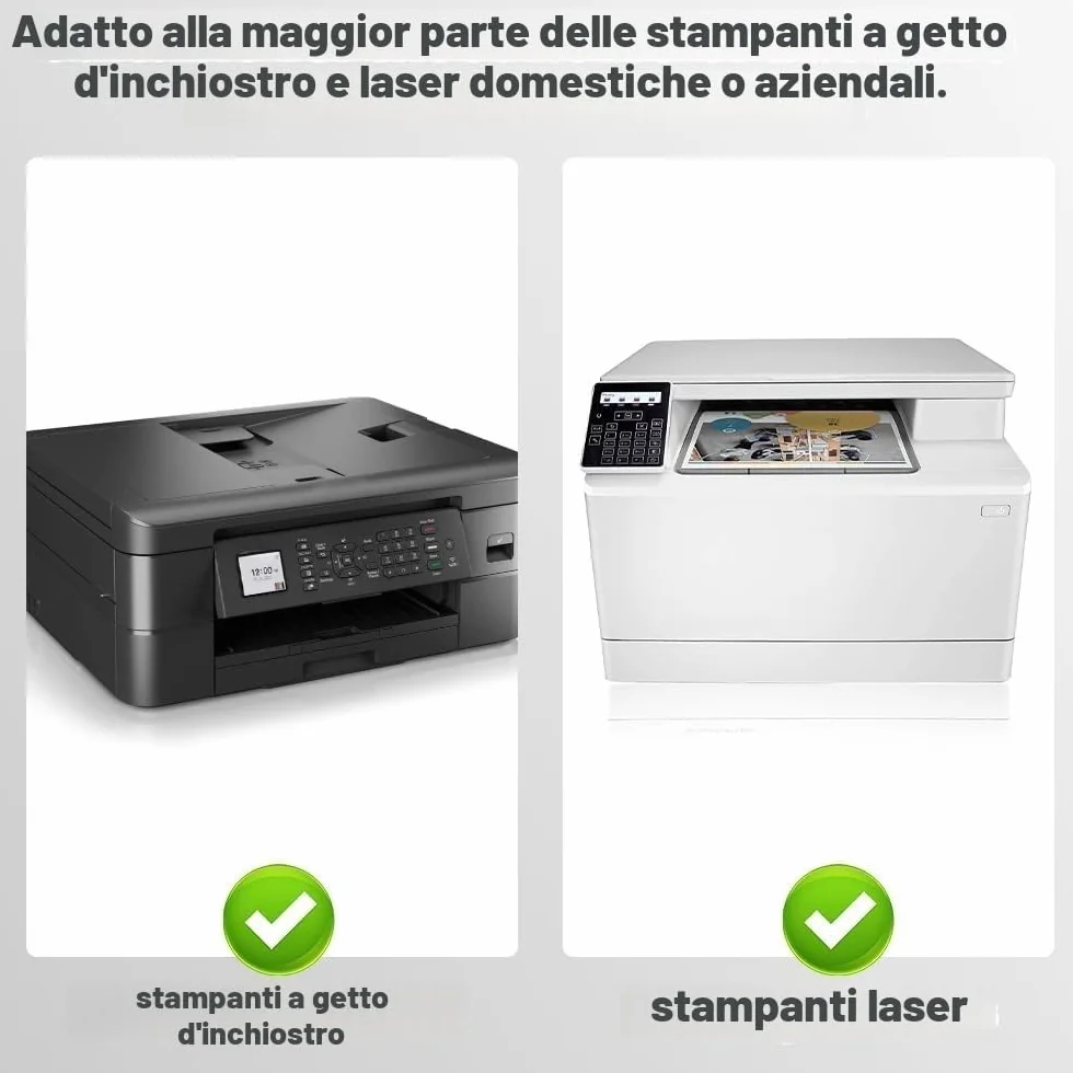 Carta Adesiva Stampabile Trasparente A4, 30 Fogli per Getto d'inchiostro e Laser, 21x29,7 cm