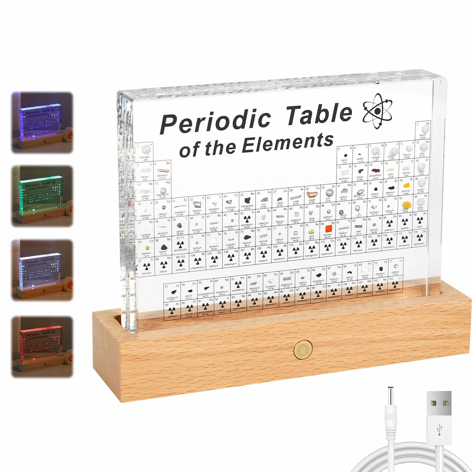 Grande tavola periodica con elementi reali, tavola periodica in acrilico di 83 elementi, campioni tavola periodica regalo per studenti, insegnanti, bambini, studenti, decorazioni artigianali
