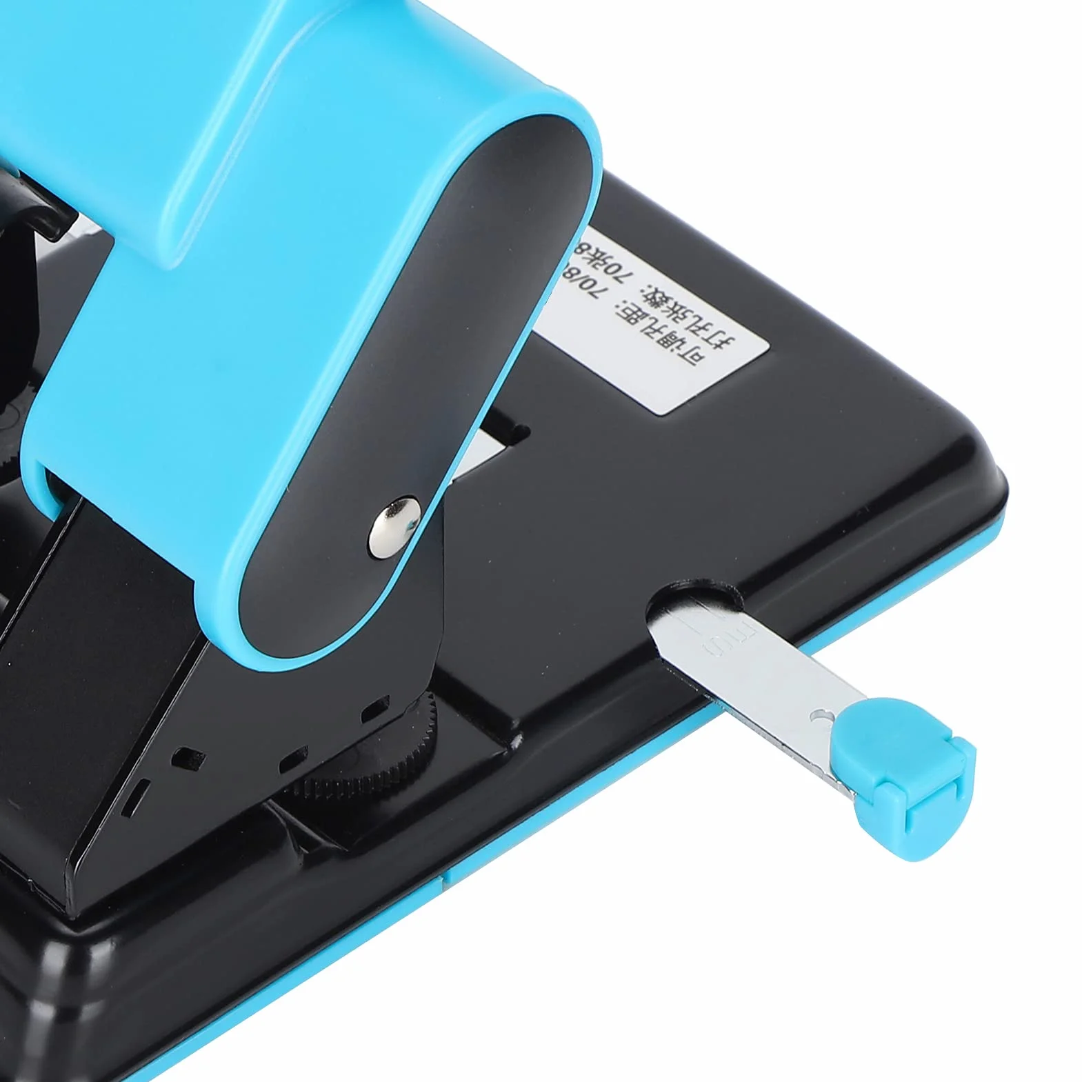 Perforatrice a 2 fori, perforatrice per carta da scrivania, distanza dei fori regolabile con righello in metallo per un posizionamento preciso, capacità di 70 fogli per uso