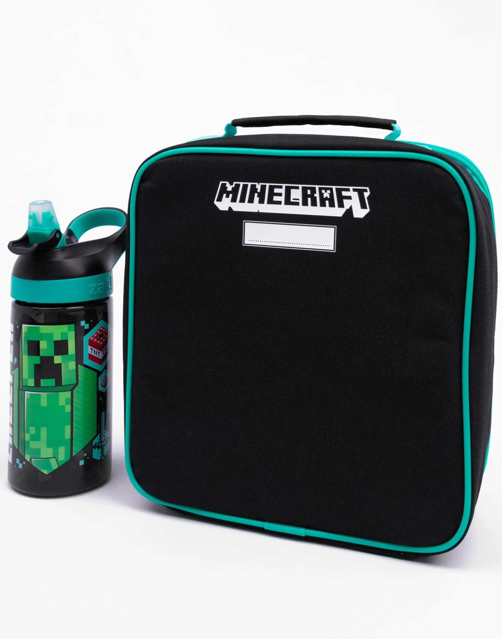 MINECRAFT Lunchbag Kids Creeper Bottiglia d'acqua a sacchetto da 5 pezzi 3 pentole per snack