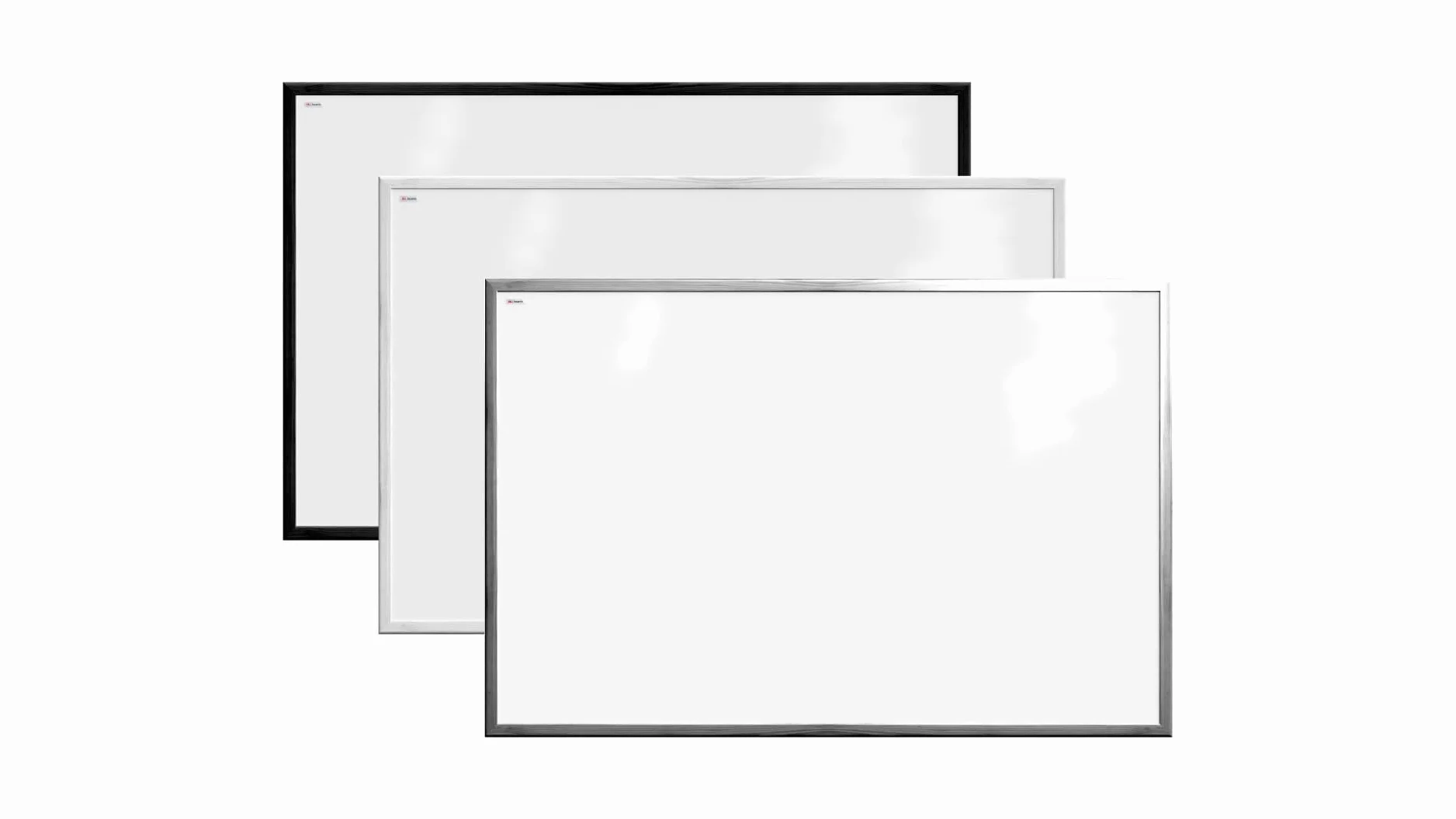 ALLboards Lavagna Magnetica Cancellabile a Secco Bianca con Cornice Bianco in Legno 90x60cm
