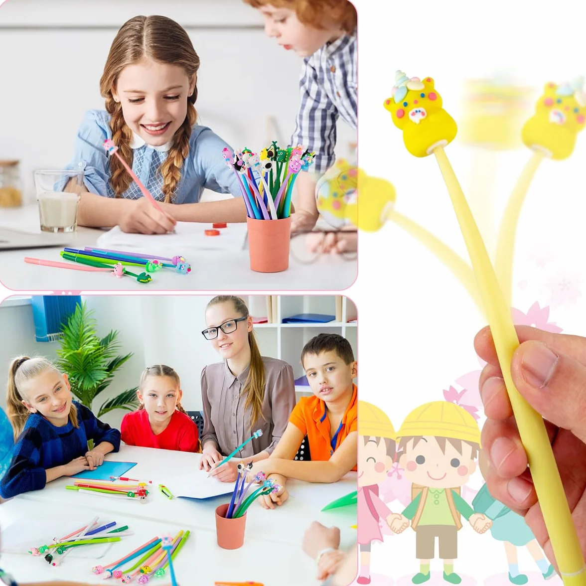 Penne Gadget Compleanno Bambini Regalo Festa Divertenti Cute Kawaii Silicone Penna Dondolo