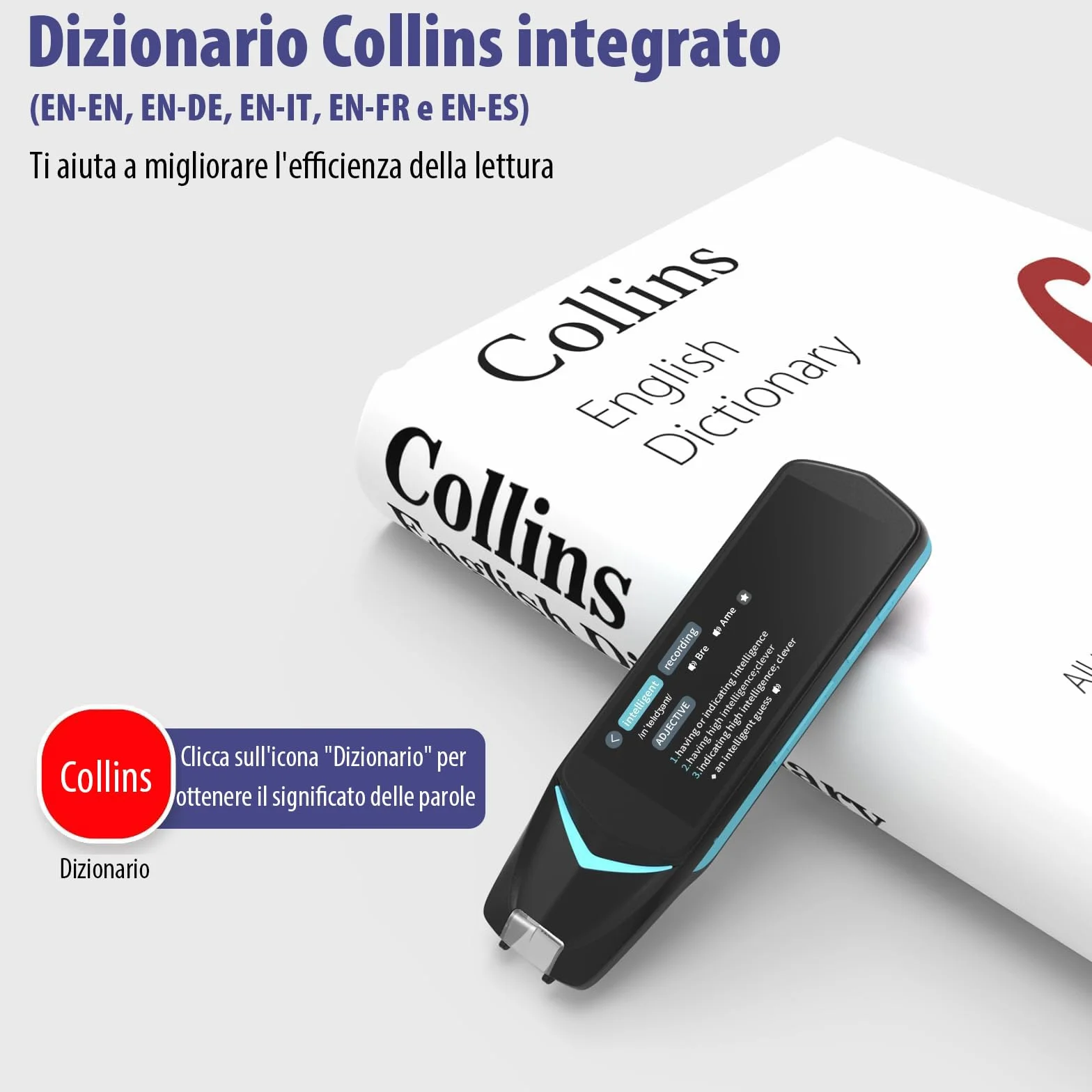 NEWYES Penna Scanner,Penna Lettura e Traduttore con touch screen da 3,99inch, penna per apprendimento con registrazione intelligente, penna per lettura scanner OCR per viaggiatori e uomini d'affari