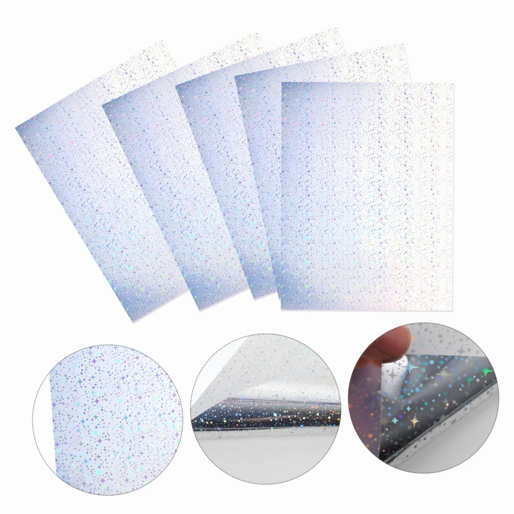 20 Fogli Carta Olografica Autoincollante Stampabile Per Stampante Lucida Glitter Di Carta Da Costruzione Per Etichette e Decalcomanie