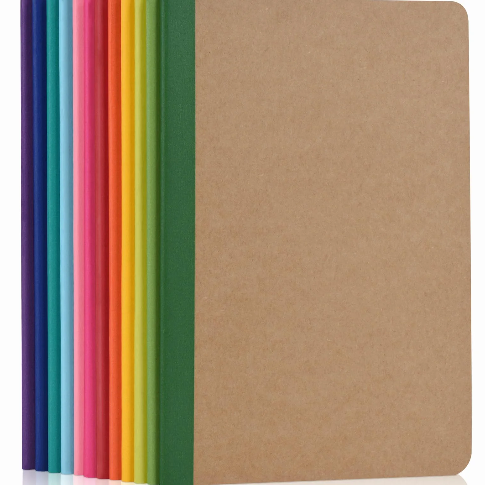 ZCZN Quaderno A5 Con Dorso Arcobaleno Vivace, 12 Pezzi, Quaderni a Righe, 30 Fogli
