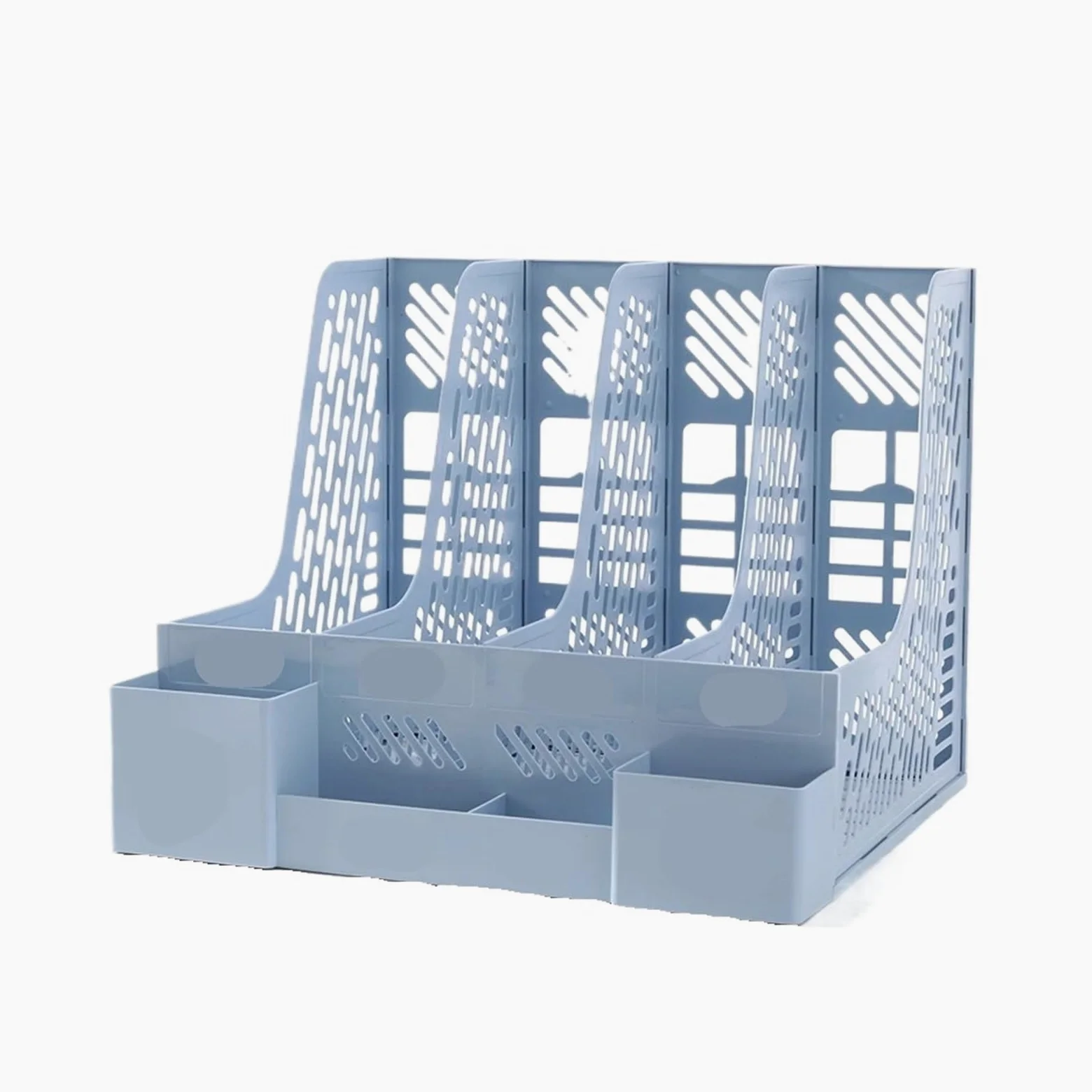 Portadocumenti Cornice for file multistrato a quattro colonne Forniture for ufficio Supporto for libri da scrivania(LightBlue)