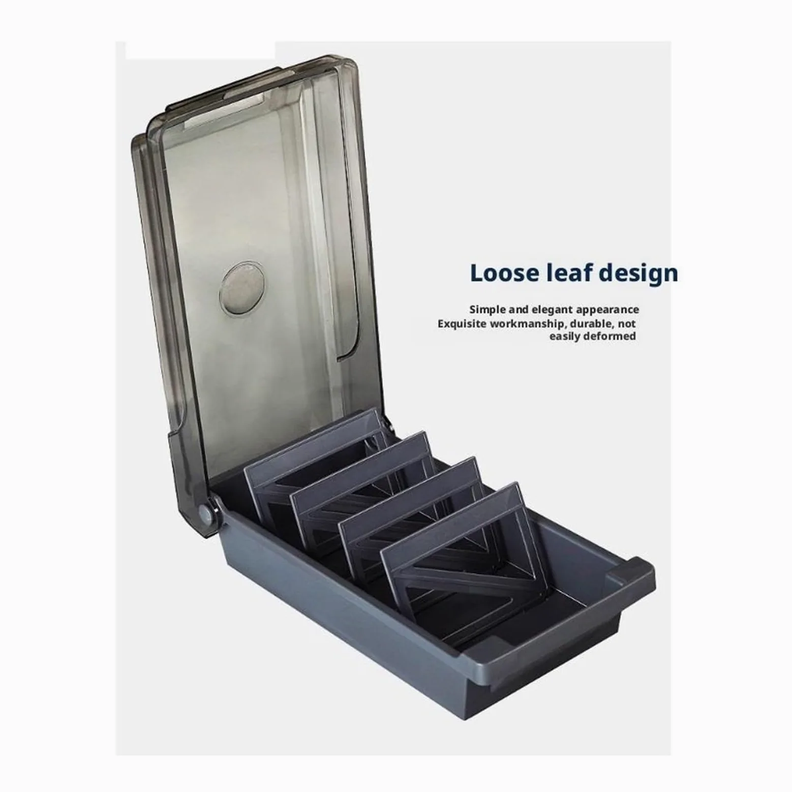 Porta Biglietti da Visita Porta Biglietti da Visita per espositore da Tavolo per Biglietti da Visita Organizzatore per Biglietti da Visita (Grigio 24x12x7,5 cm)