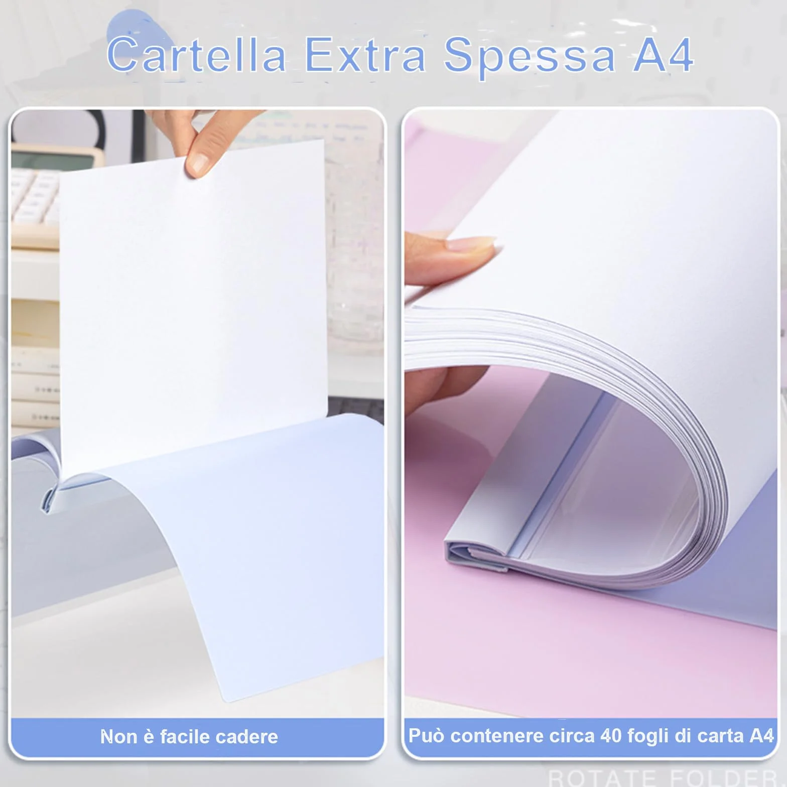 Rilegatura Fogli A4, Copertine con LEVA Girevole, Plastica, 5 Fogli Colori Sfumato