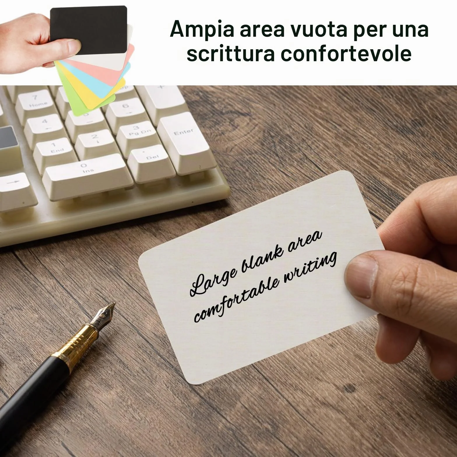 300 Pezzi Carte Kraft Vergini, Biglietti da Visita, Cartoline, Nero/Bianco/Rosa/Giallo/Blu/Verde