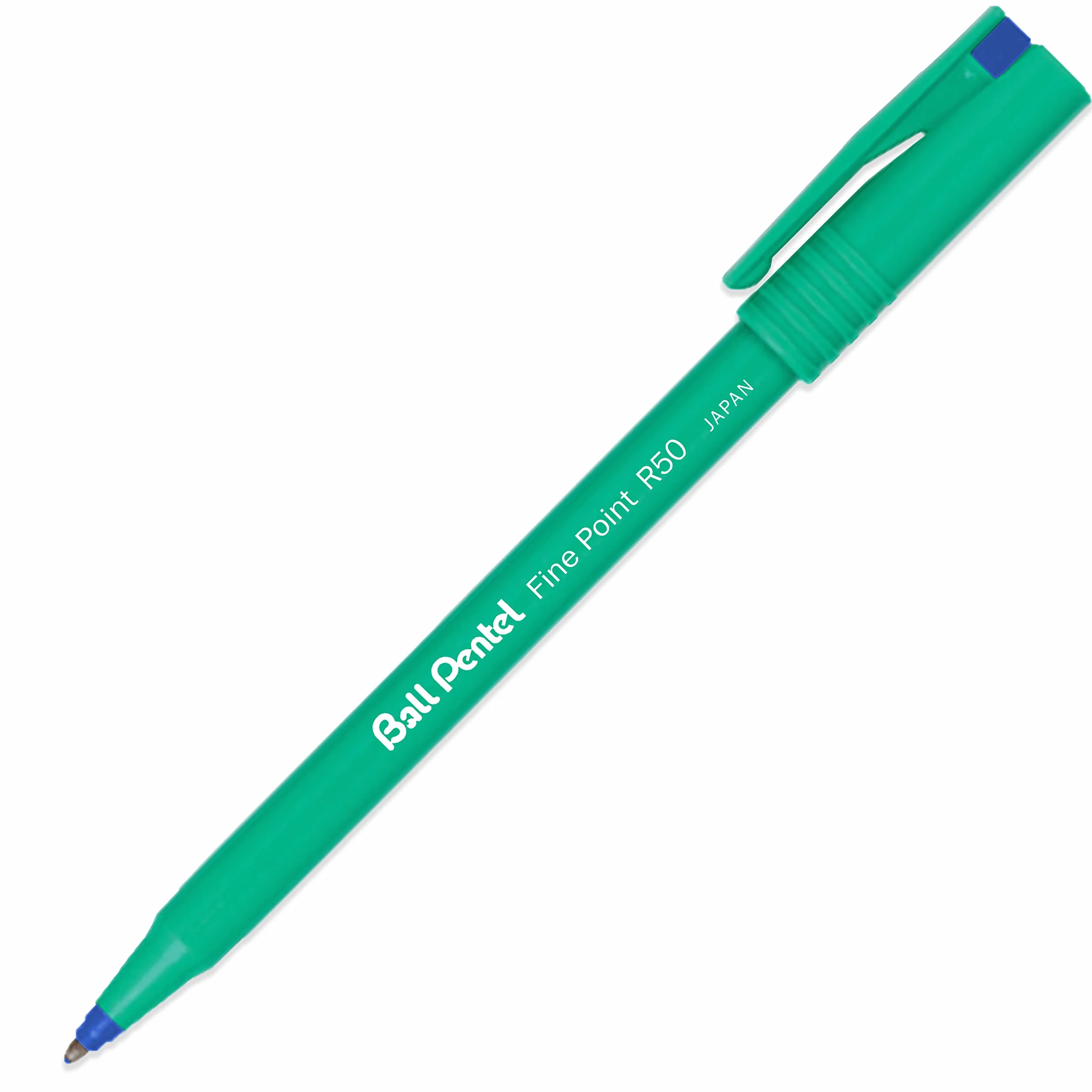 Pentel R50 Pennarelli a Sfera a Inchiostro Liquido Punta Fine 0,8 mm Larghezza Tratto 0,4 mm 4 Pezzi Nero Blu Rosso Verde