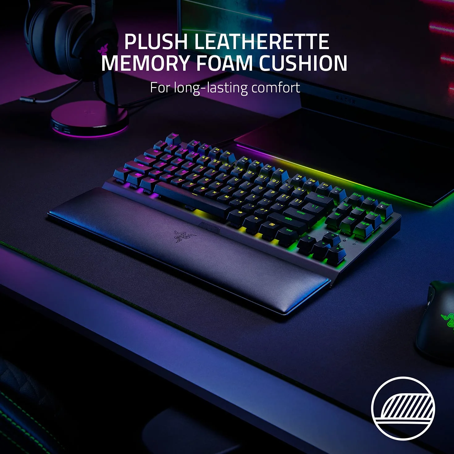 Razer Poggiapolsi Ergonomic Tenkeyless Memory Foam Polipelle Antiscivolo