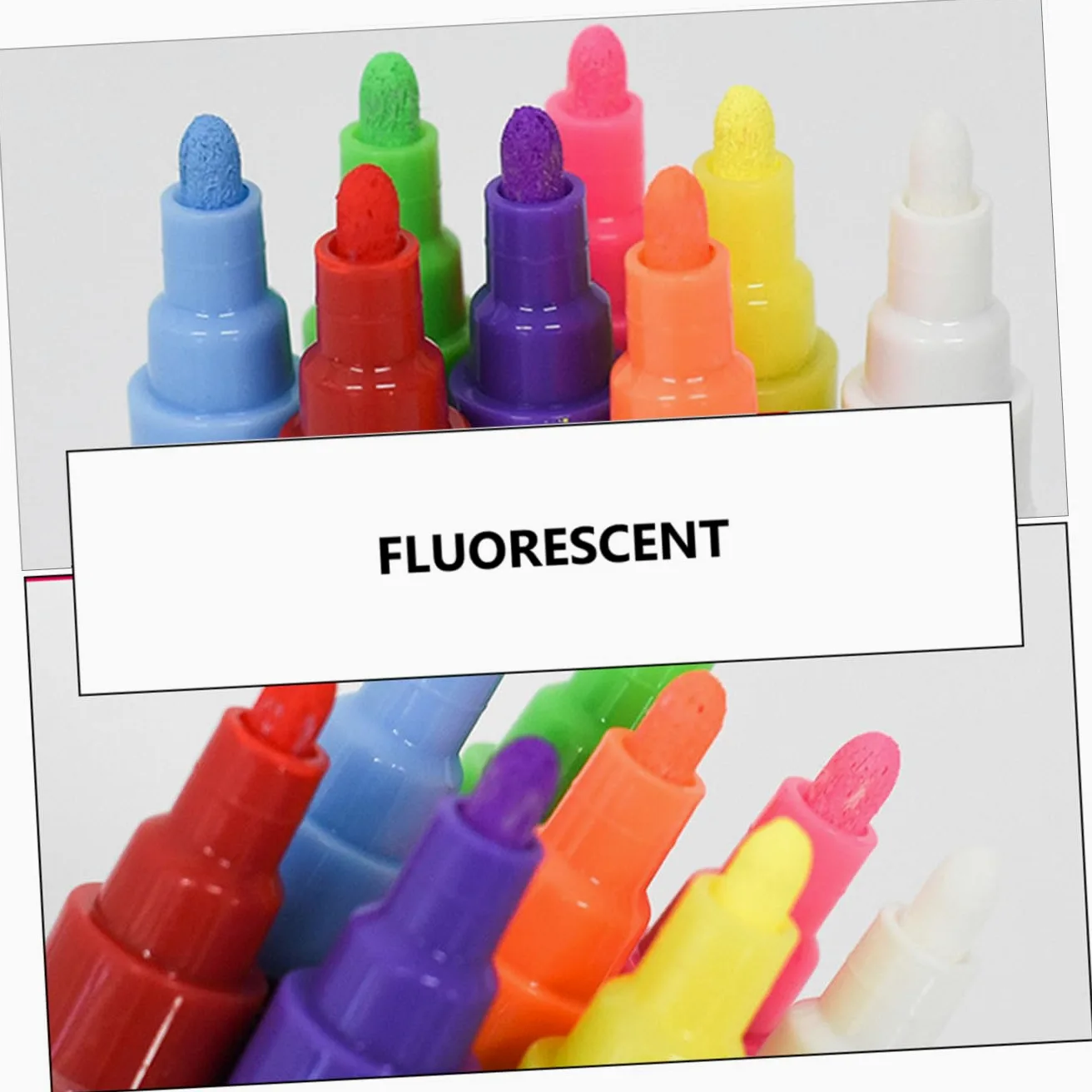 PLAFOPE Set di Pennarelli Fluorescenti Cancellabili 12 Pezzi per Lavagna | Corpo in Plastica Inchiostro Liquido, Punta Rotonda 6mm, Scrittura su Superficie Bianca