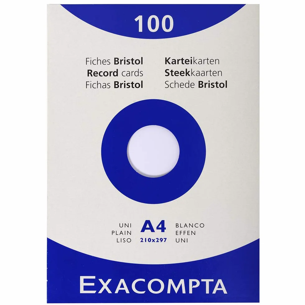 Exacompta 13306E Cartoncini Bristol 21x29 cm Bianco