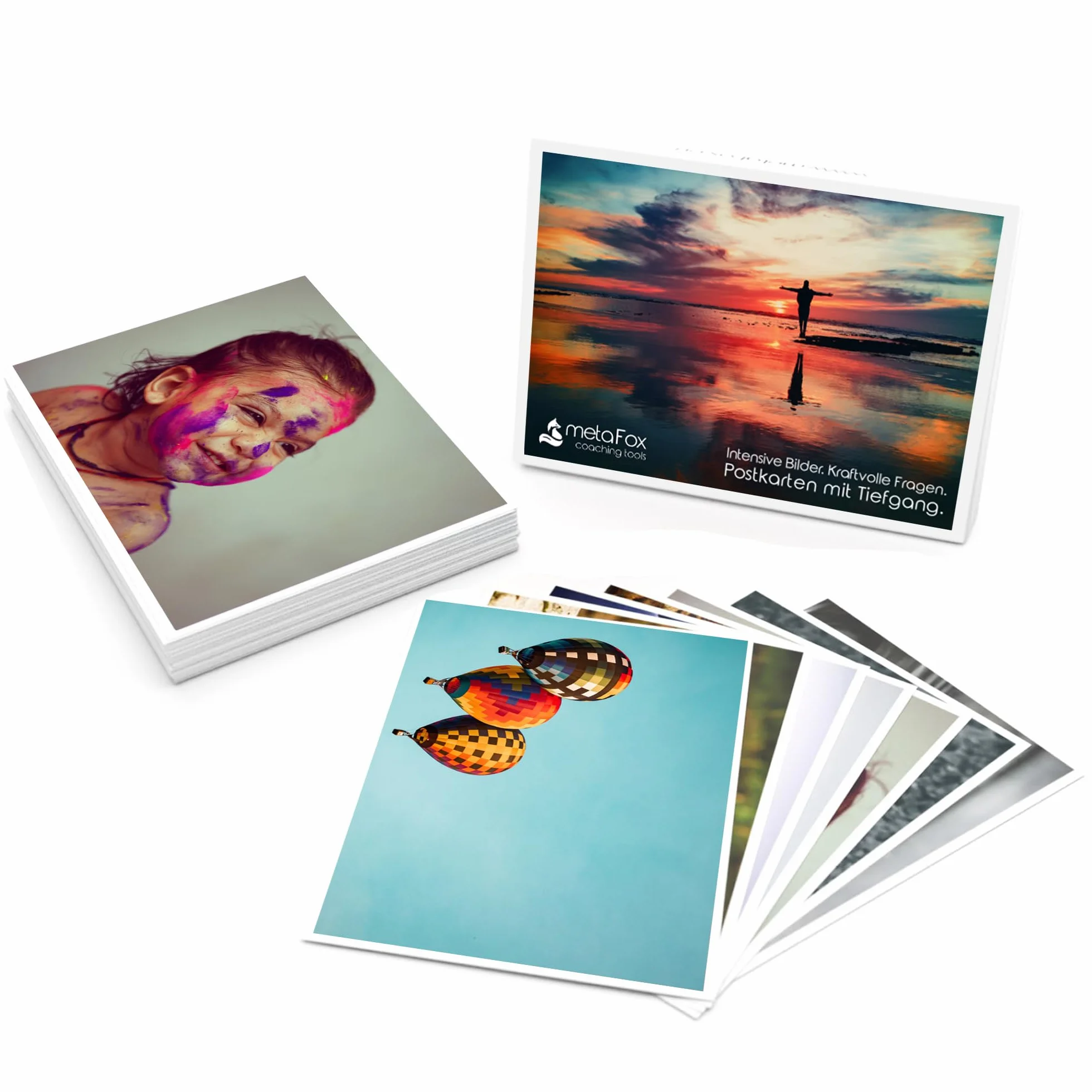 metaFox - Carte di coaching – Set di carte fotografiche originali – Carte impulsi per coaching, terapia e workshop – Carte motivazionali per riflessione, strumenti di coaching e terapia