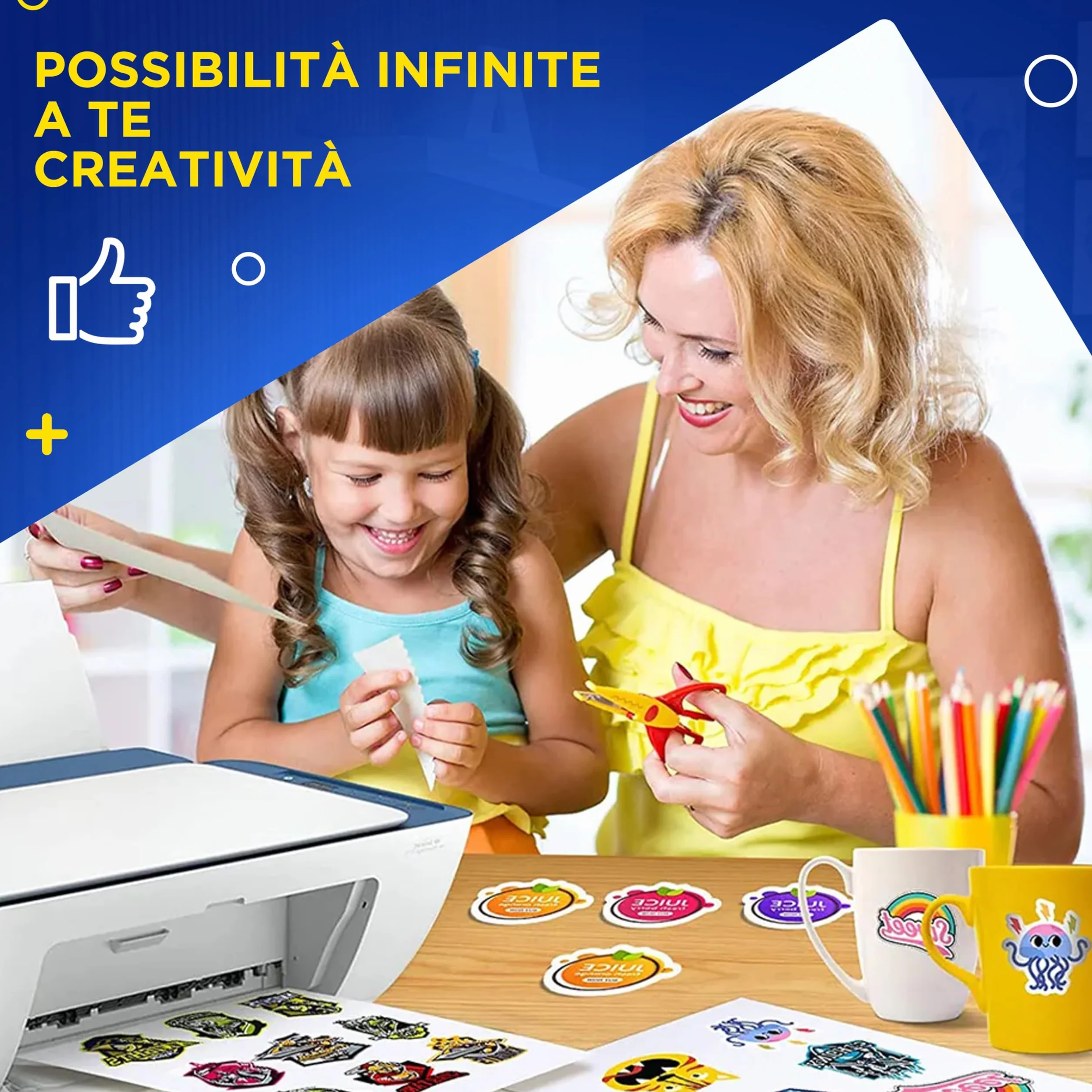 Fogli di Vinile Adesivo Stampabile A4 Impermeabile Bianco Opaco