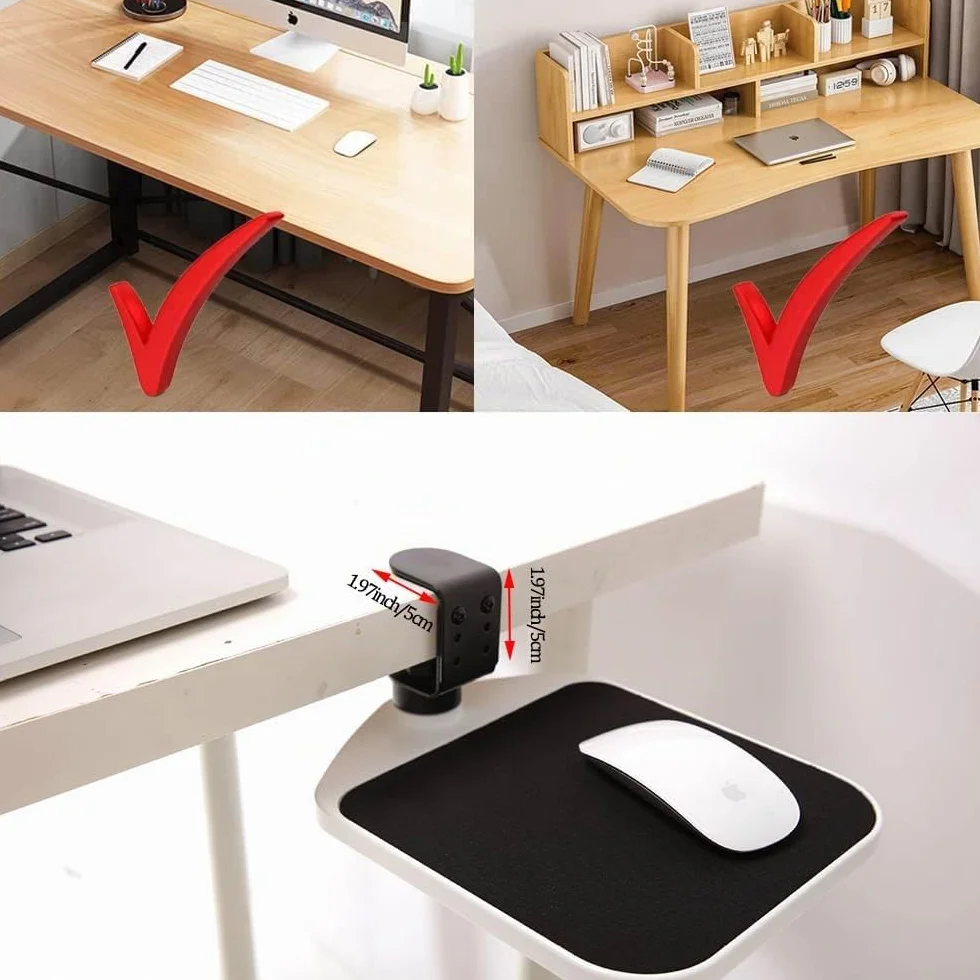Vassoio Per Mouse Morsetto Sotto La Scrivania, Piattaforma Del Mouse Con Morsetto Estraibile Ergonomico Vassoio Per Mouse Estendibile Estraibile