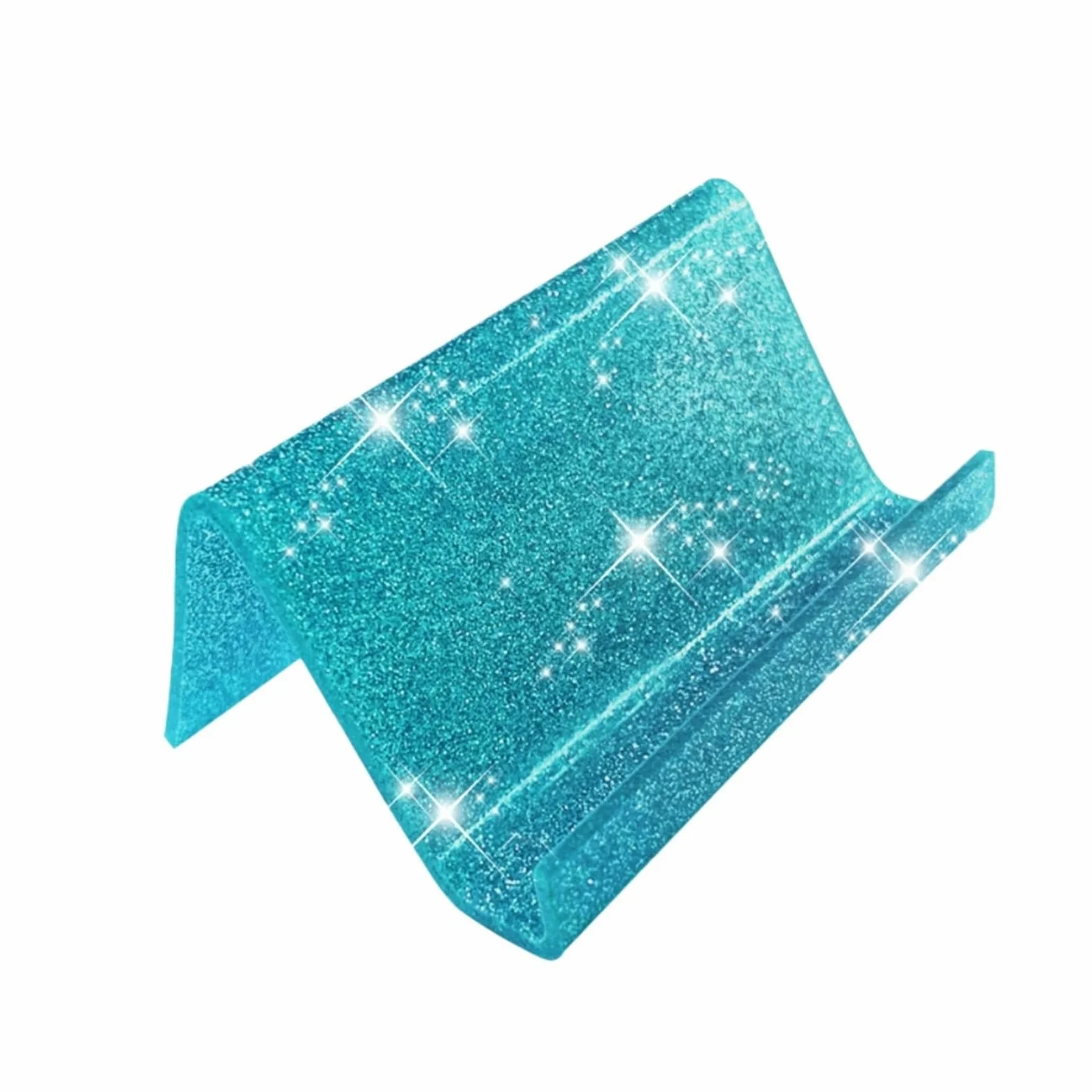 Espositore per Biglietti da Visita, Porta Biglietti da Visita in Acrilico per scrivania, per Ufficio, per casa (Blu 4,5x9x6 cm)