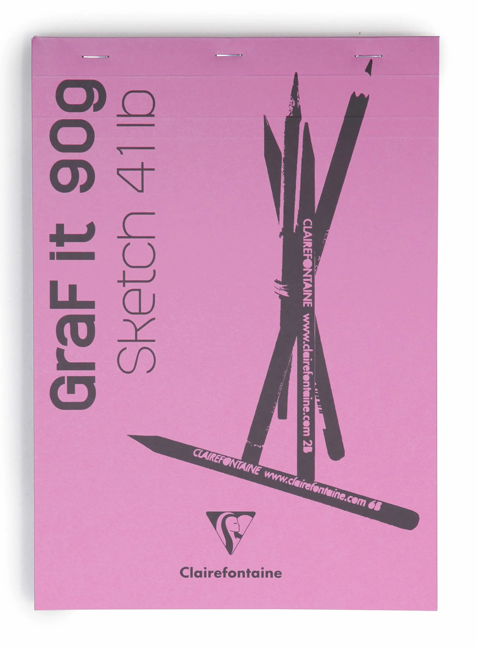 Clairefontaine 96671C Blocco a punto METALLICO GraF'it, 80 Fogli Carta da disegno per Schizzi, Fogli Staccabili, A5 14,8x21 cm 90g, copertina Rosa, Pacco da 10 taccuini