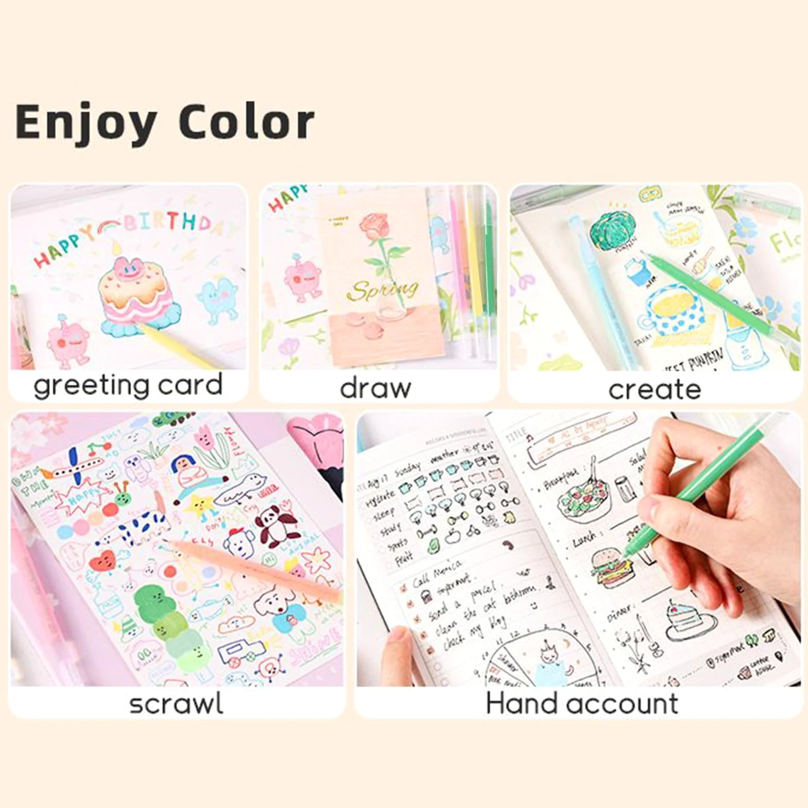 Generico Penne Gel Punta Fine a Rapida Asciugatura, Scrittura Scorrevole | Pennarelli Gel Colorati per Disegno, Scrapbooking, Diario, Biglietti d'Auguri, Attività Scolastiche e Ufficio per Bambini e