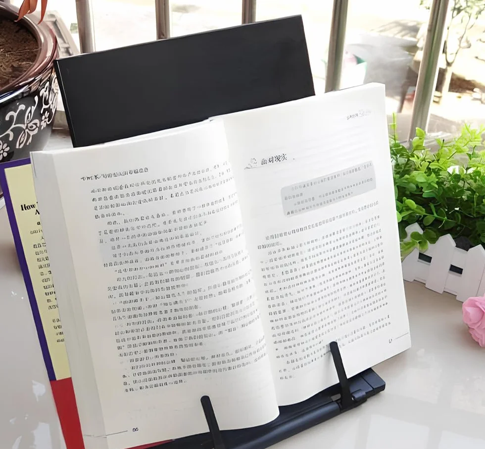 Portadocumenti da scrivania nero 7 posizioni regolabili clip regolabile guida linea digitare lettura correggere postura scrittura