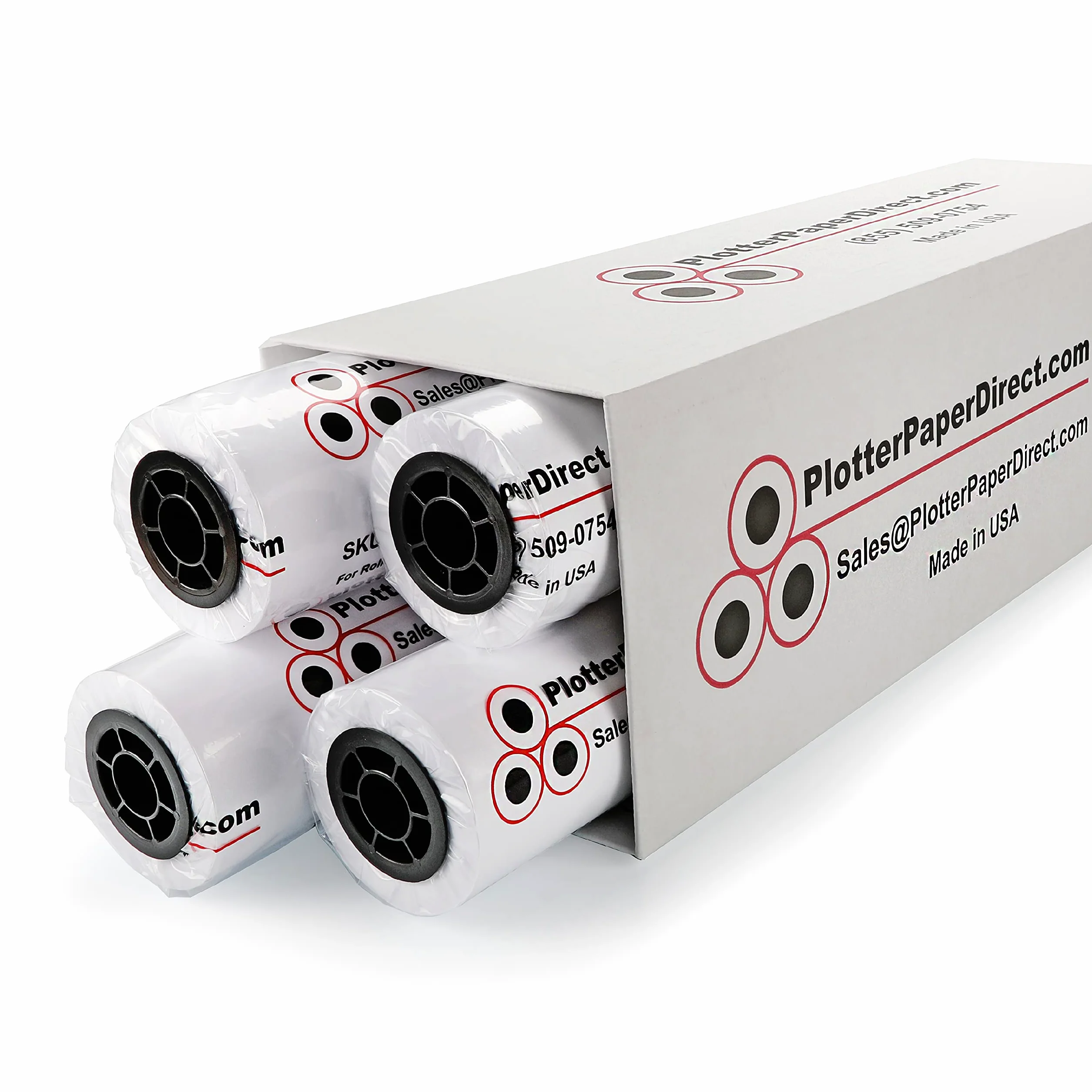 Plotter Paper Direct Rotolo di carta non patinata per stampanti a getto d'inchiostro, 9,1 kg, 4 rotoli, 76 cm x 90 m, nucleo 5,1 cm