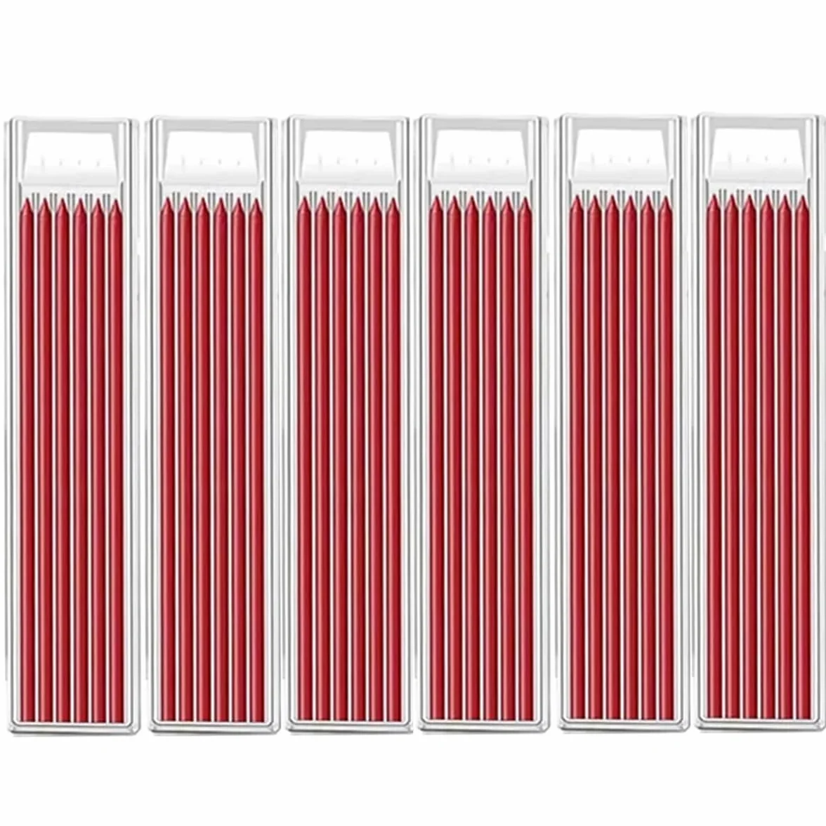 MROOFUL 36 ricariche per matite 2,8 mm mine da falegname con foro profondo solido per costruzione meccanica set rosso