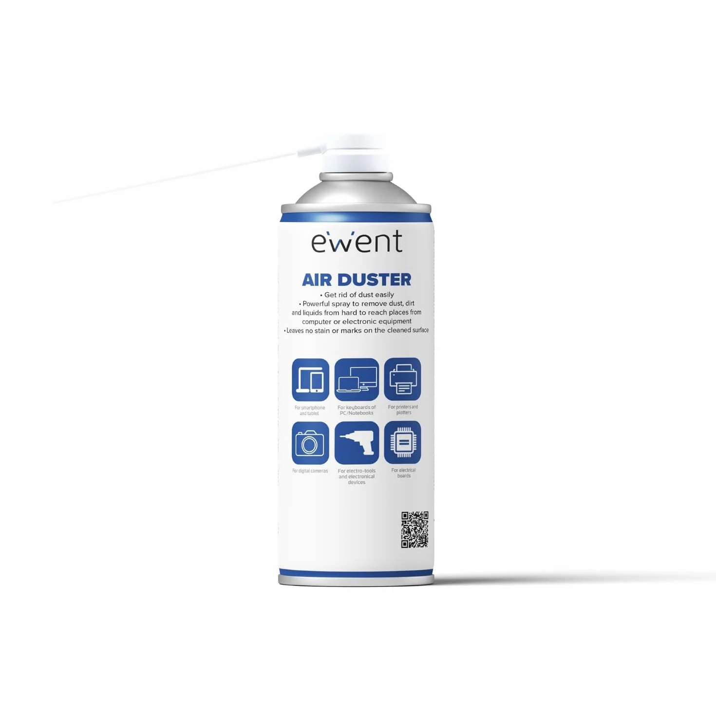 Ewent Spray aria compressa 400 ml con cannuccia lunga per pulizia tastiere computer