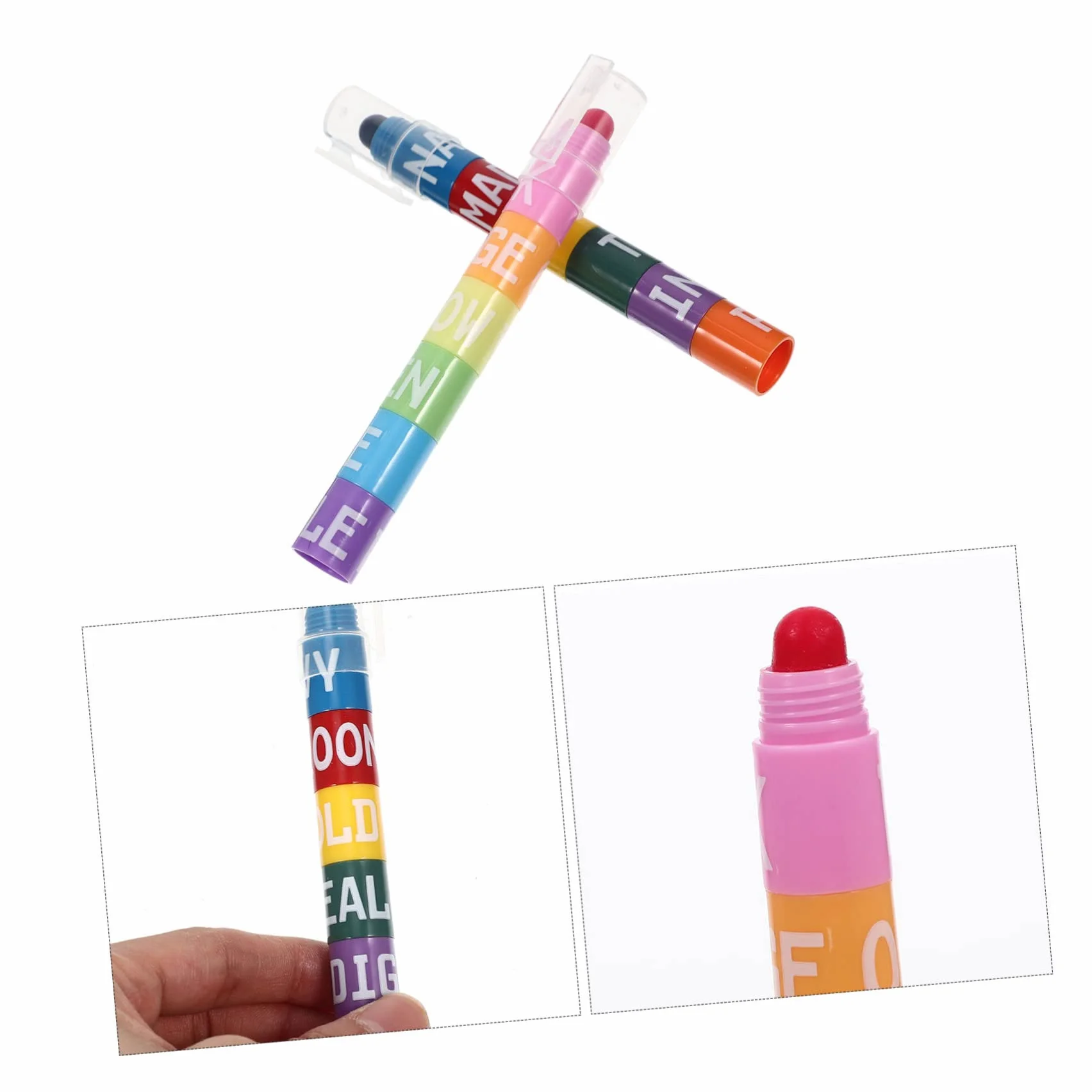 Homoyoyo 6 Set Penne Evidenziatrici Colorate con Punta Fine Design Splicing per Studenti Scrittura e Scrapbooking