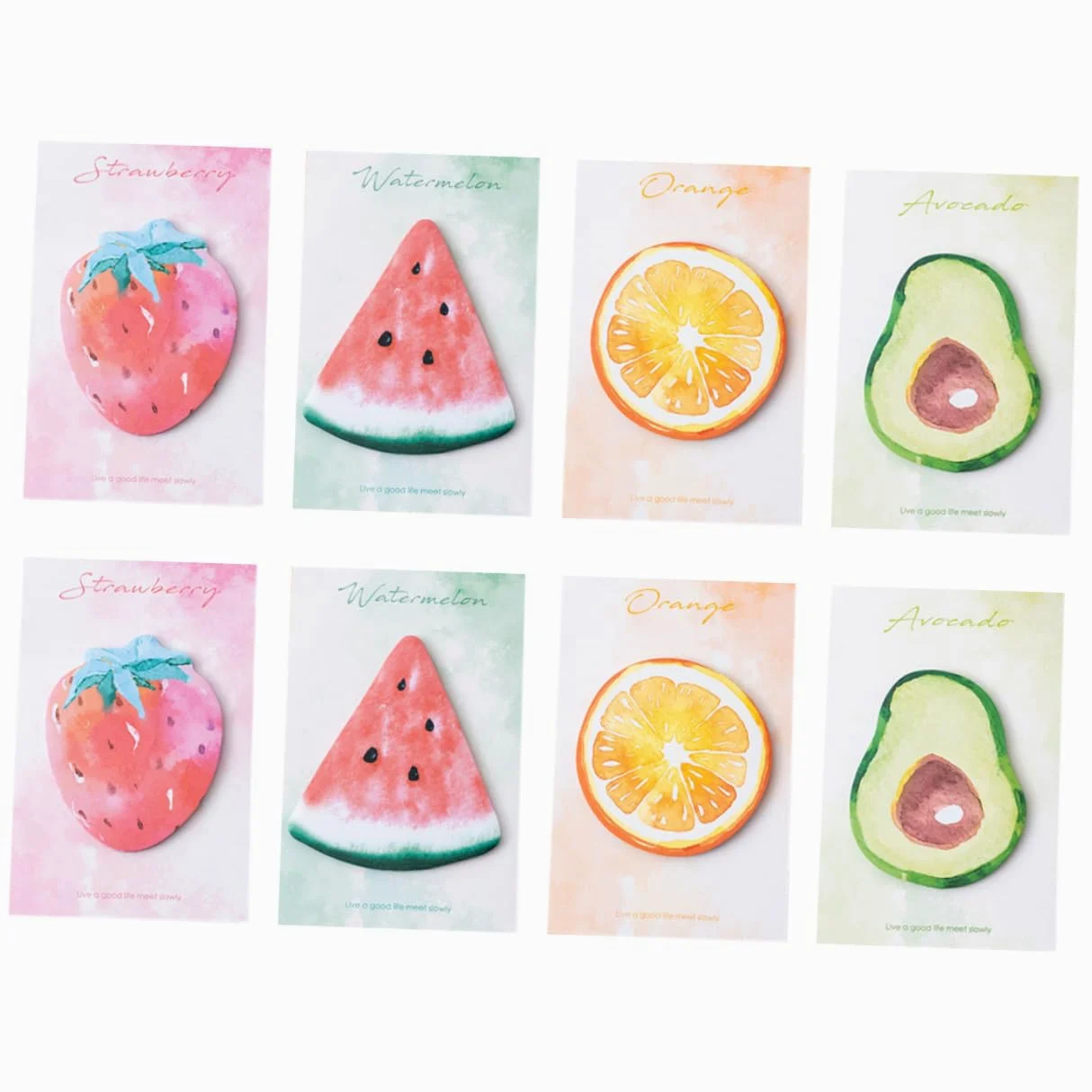 Uonlytech 4 Pezzi 8 Note Adesive a Forma Di Frutta Colorato Divertente Pastiglie Taccuini Di Uso Quotidiano Taccuini Portatili Adesivi Per Libri Schede Del Libro Pad Di Memo Compatti Carta
