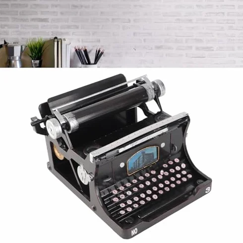 Haofy Macchina da Scrivere Vintage Portatile, Macchina da Scrivere Funzionale in Miniatura, Costruzione in Ferro Fatta a Mano, Ideale per gli Appassionati di Arredamento retrò e Scrittura